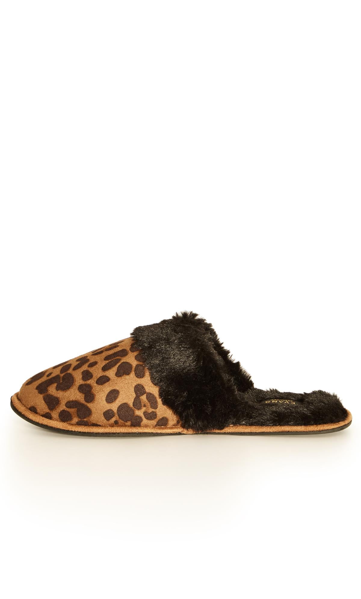  Evans Brown Leopard Print Slipper