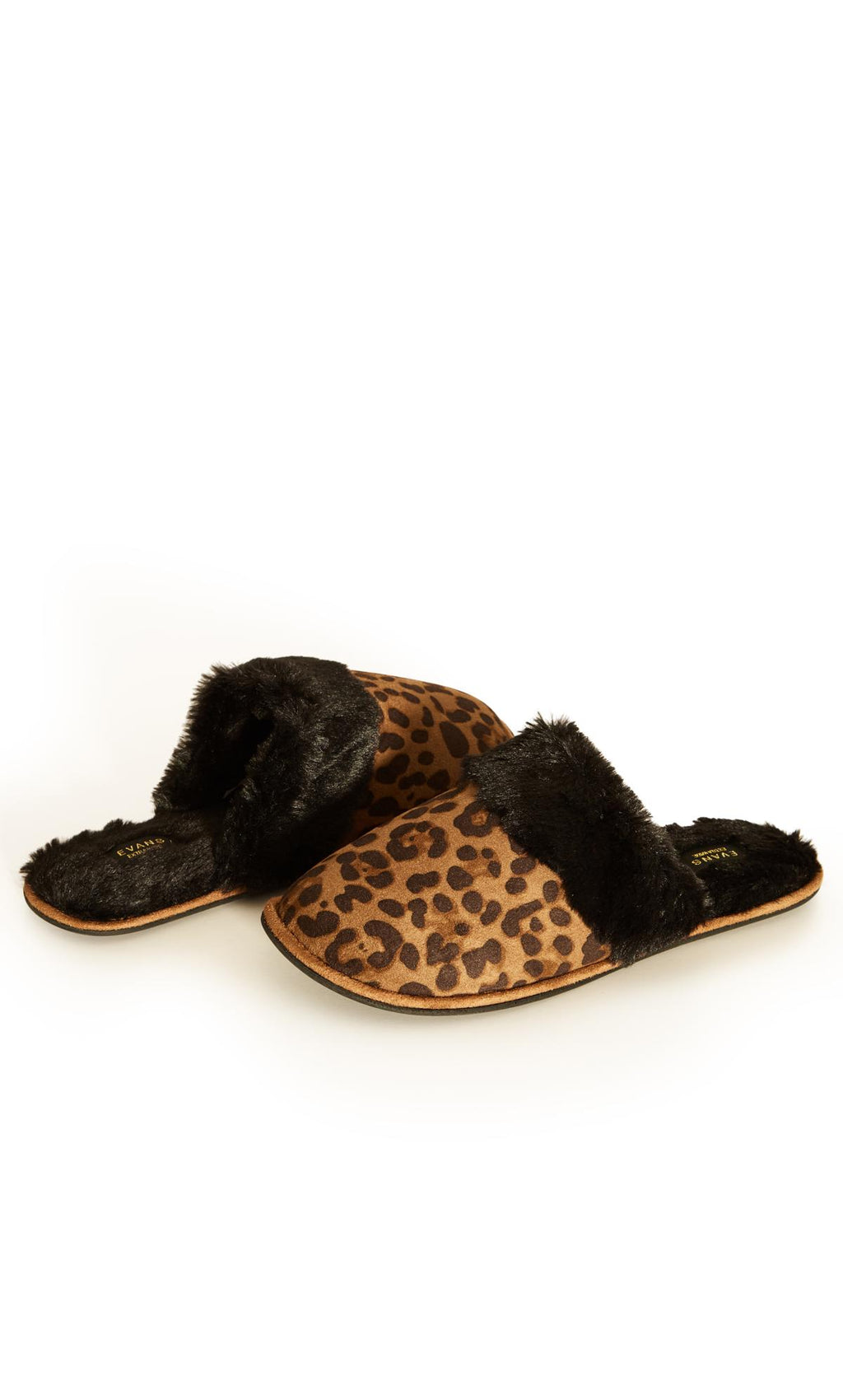  Evans Brown Leopard Print Slipper