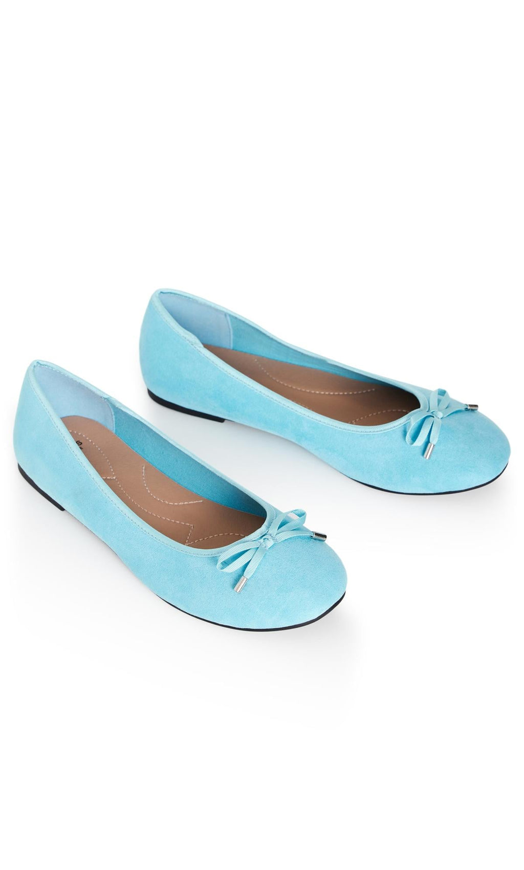  Evans Light Blue Denim Ballerina Pumps