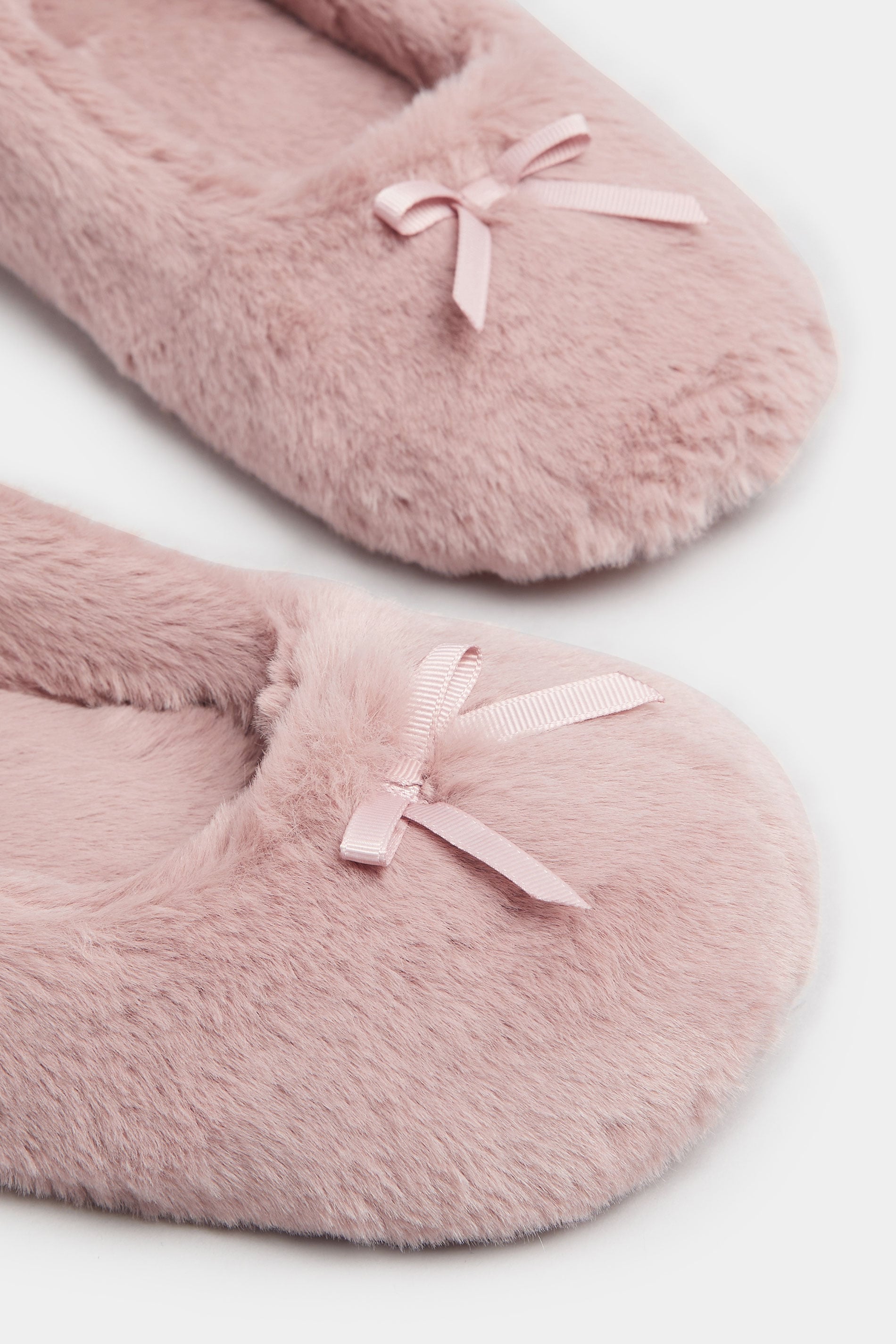  Chaussons De Ballet Roses En Peluche Avec Nœud Sur Le Devant