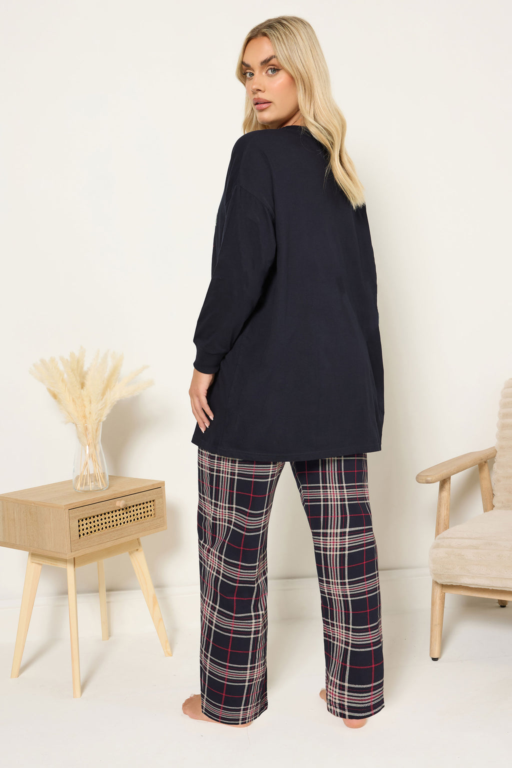  YOURS Curve Coffret Cadeau Pyjama à Carreaux Bleu « Sleep Season »