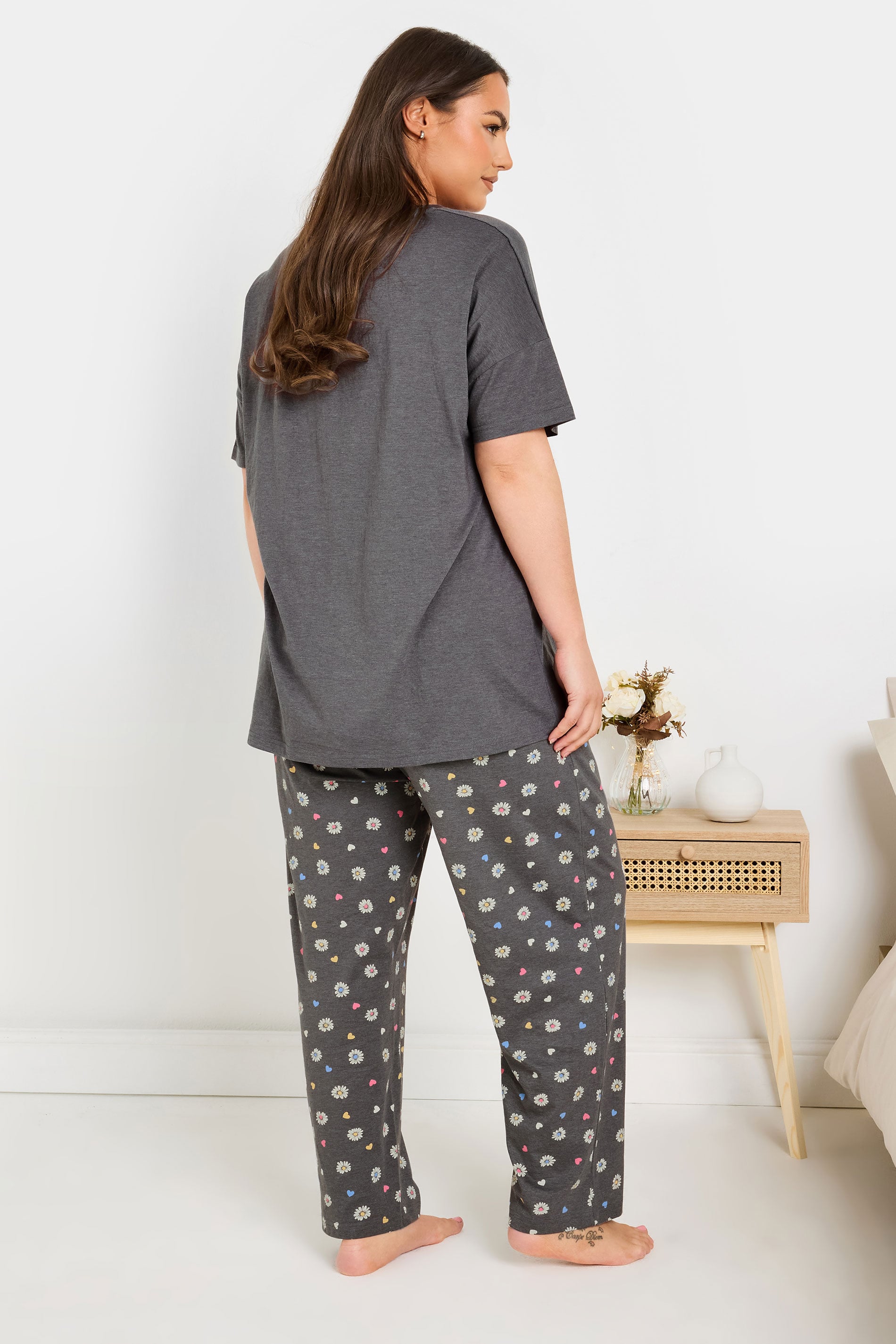  YOURS - Ensemble De Pyjama Gris 'Let Your Dreams Blossom'