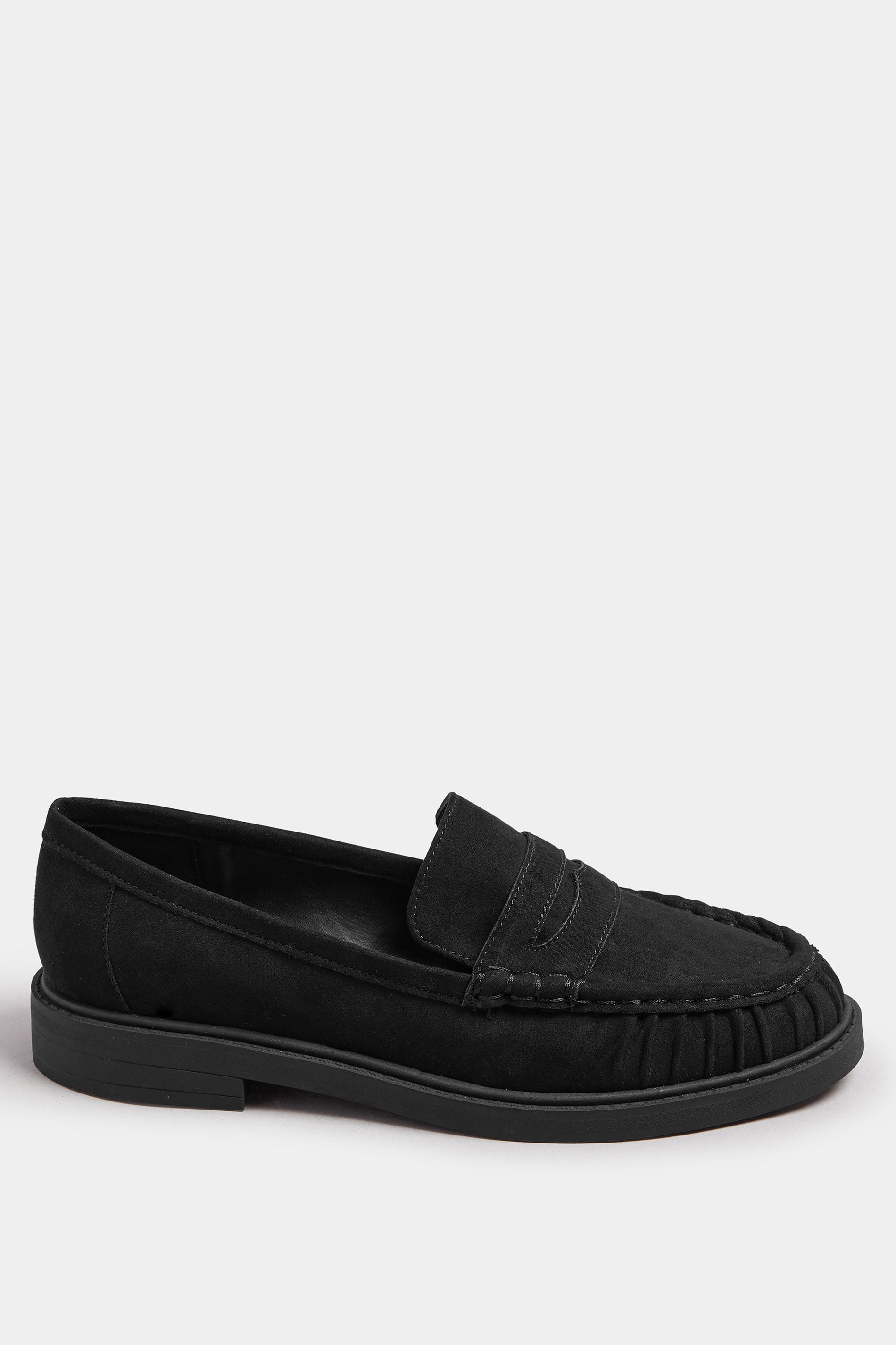  Mocassins Froncés En Similicuir Noir, Coupe Extra Large EEE
