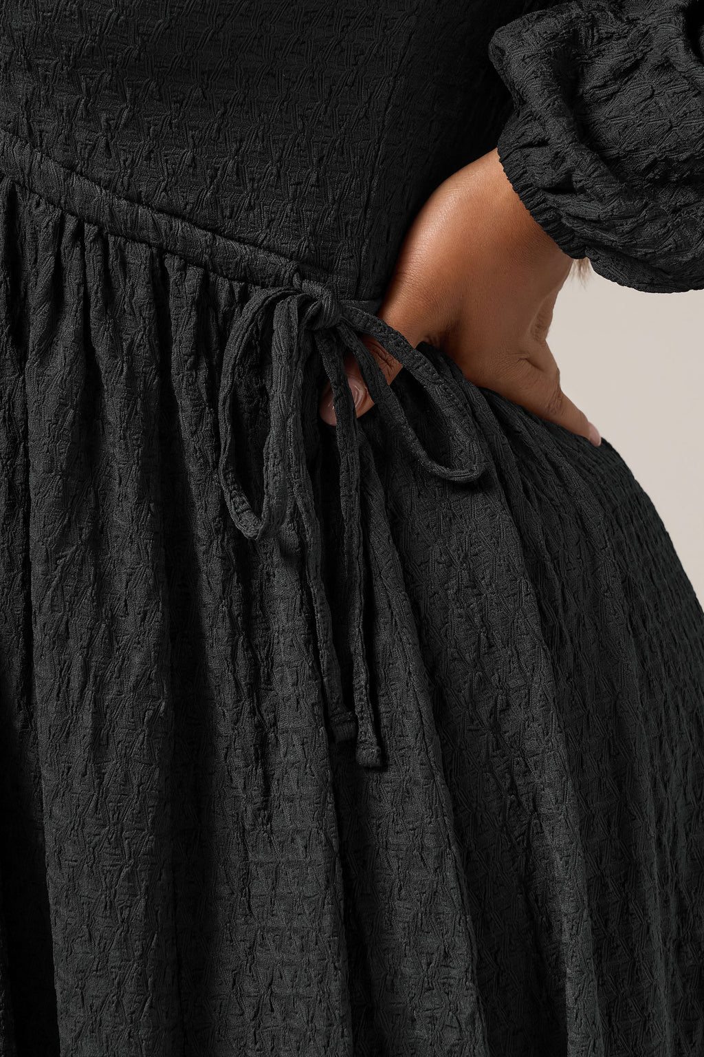  YOURS Curve Robe Midi Texturée Noire