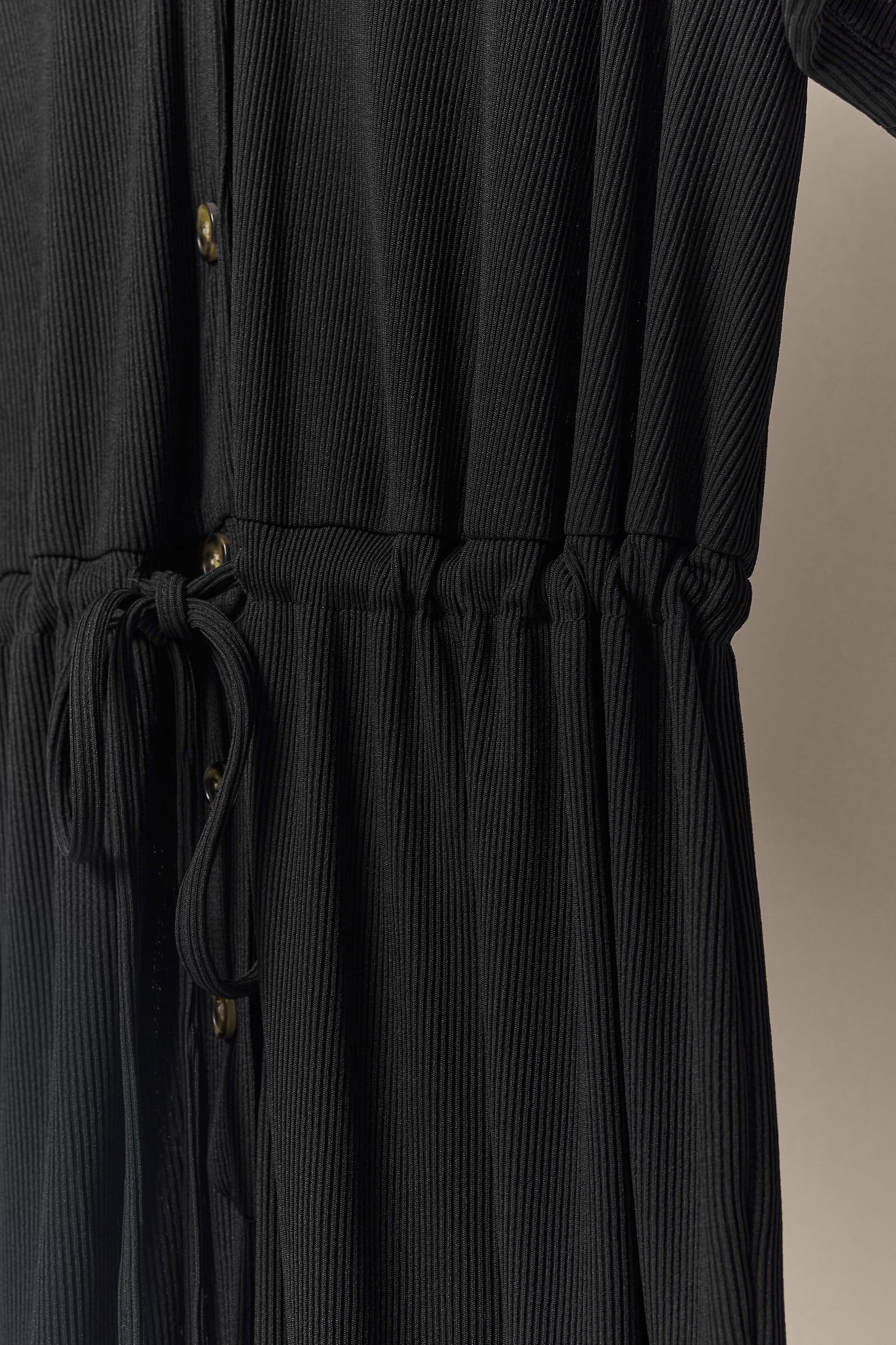  EVANS Curve Black Button Front Jersey Jumpsuit