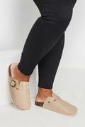  Sabots Beiges Effet Daim Pieds Extra Larges EEE