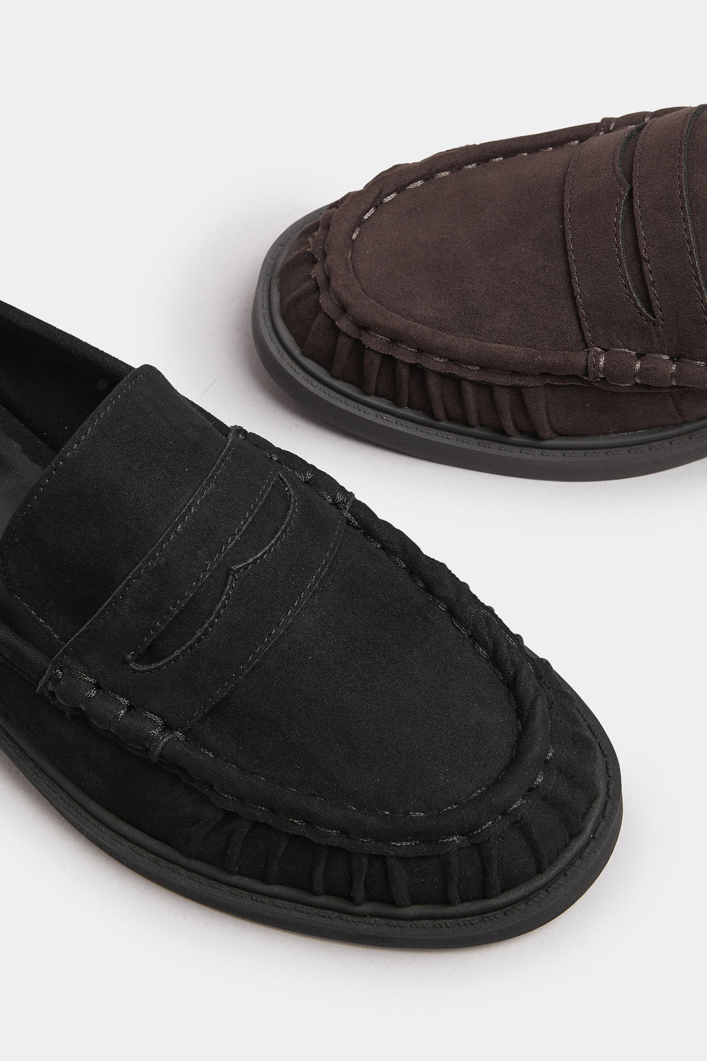  Mocassins Froncés En Similicuir Noir, Coupe Extra Large EEE