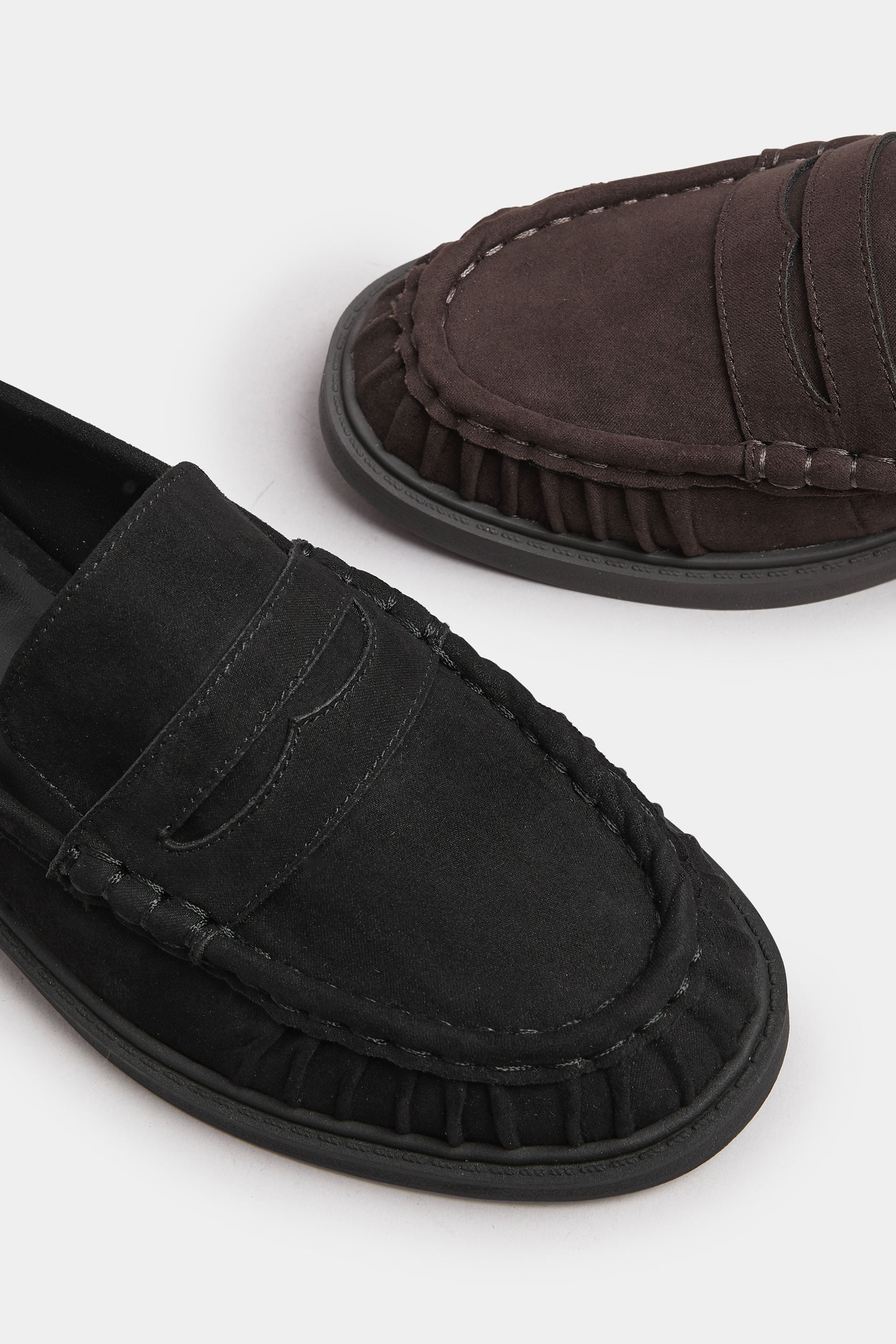  Mocassins Froncés En Similicuir Noir, Coupe Extra Large EEE