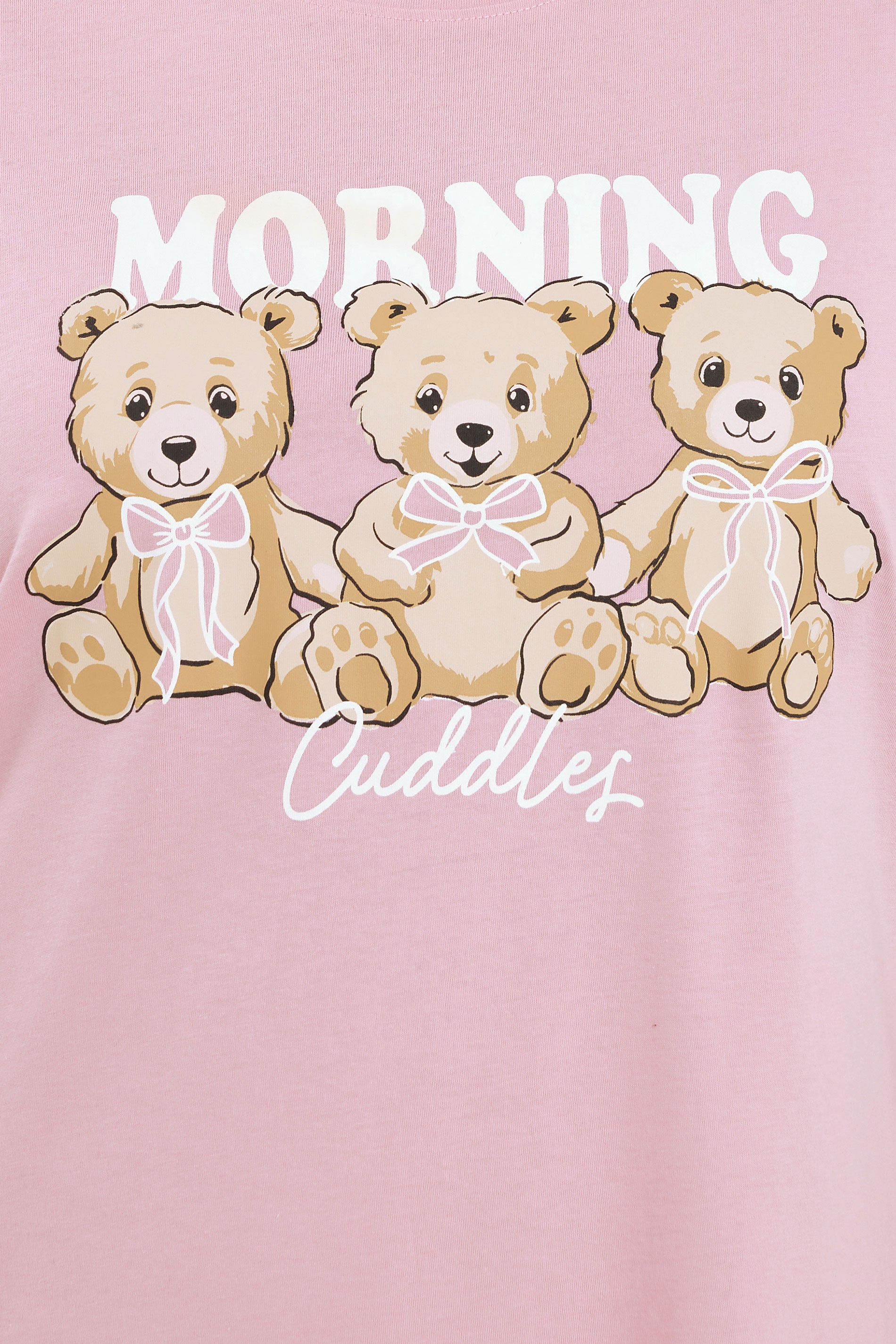  YOURS Curve Chemise De Nuit Midaxi Rose à Imprimé Teddy « Morning Cuddles »