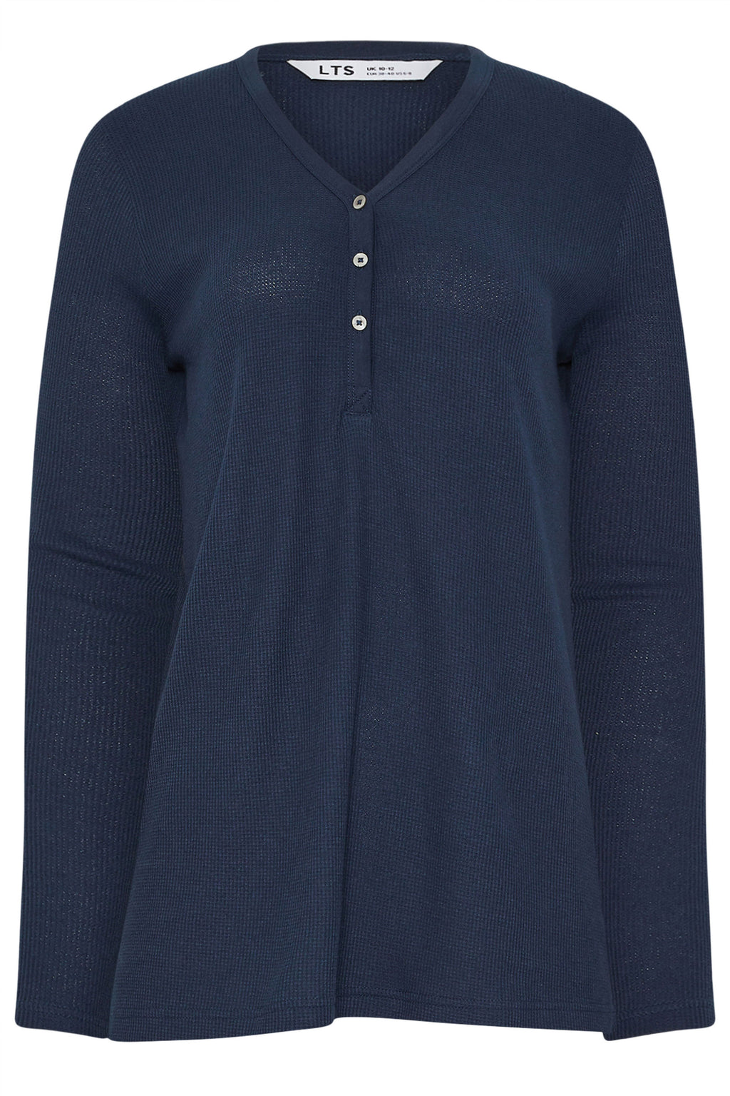  LTS Tall Navy Blue Cotton Waffle Pyjama Top