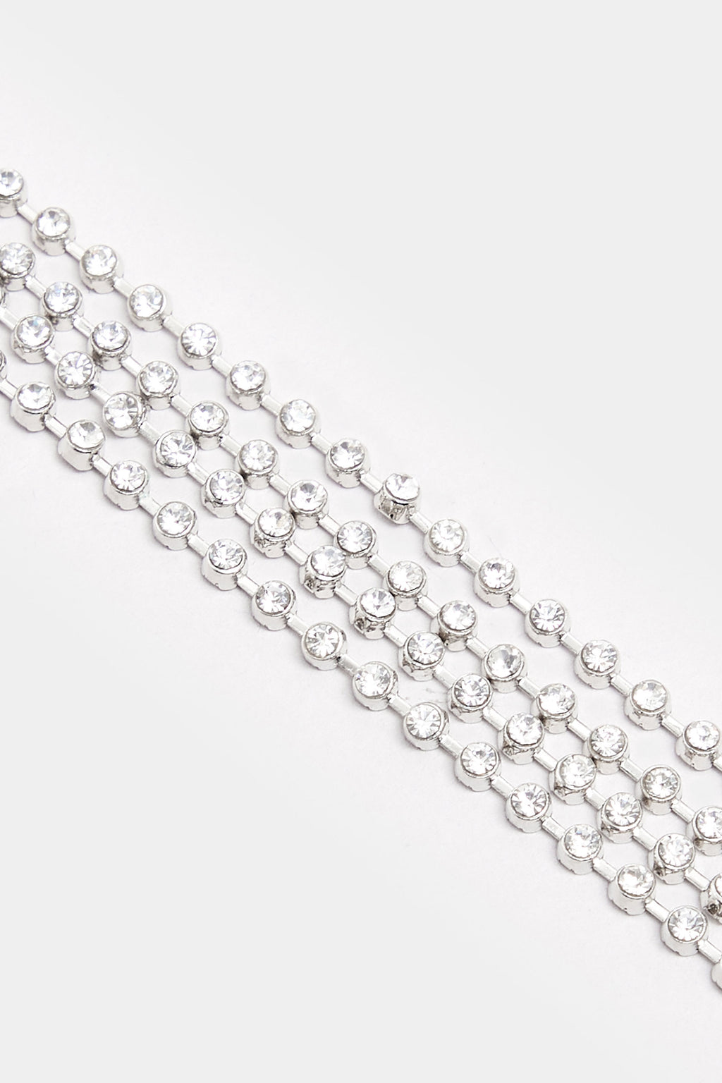  Bracelet Multicouches En Diamant Argenté