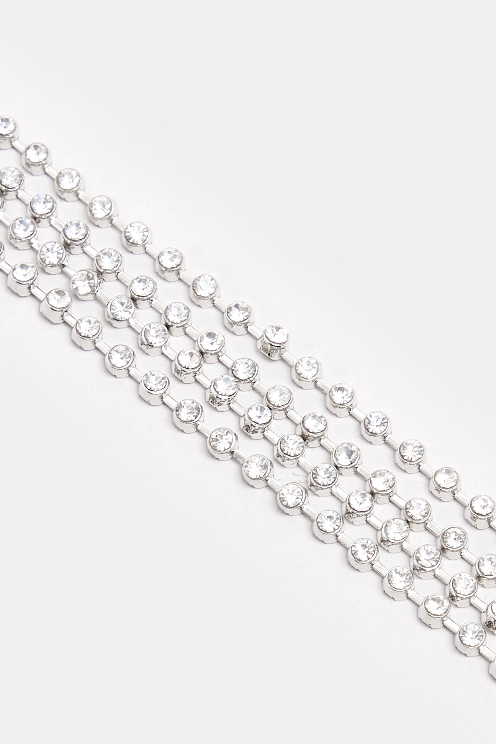  Bracelet Multicouches En Diamant Argenté
