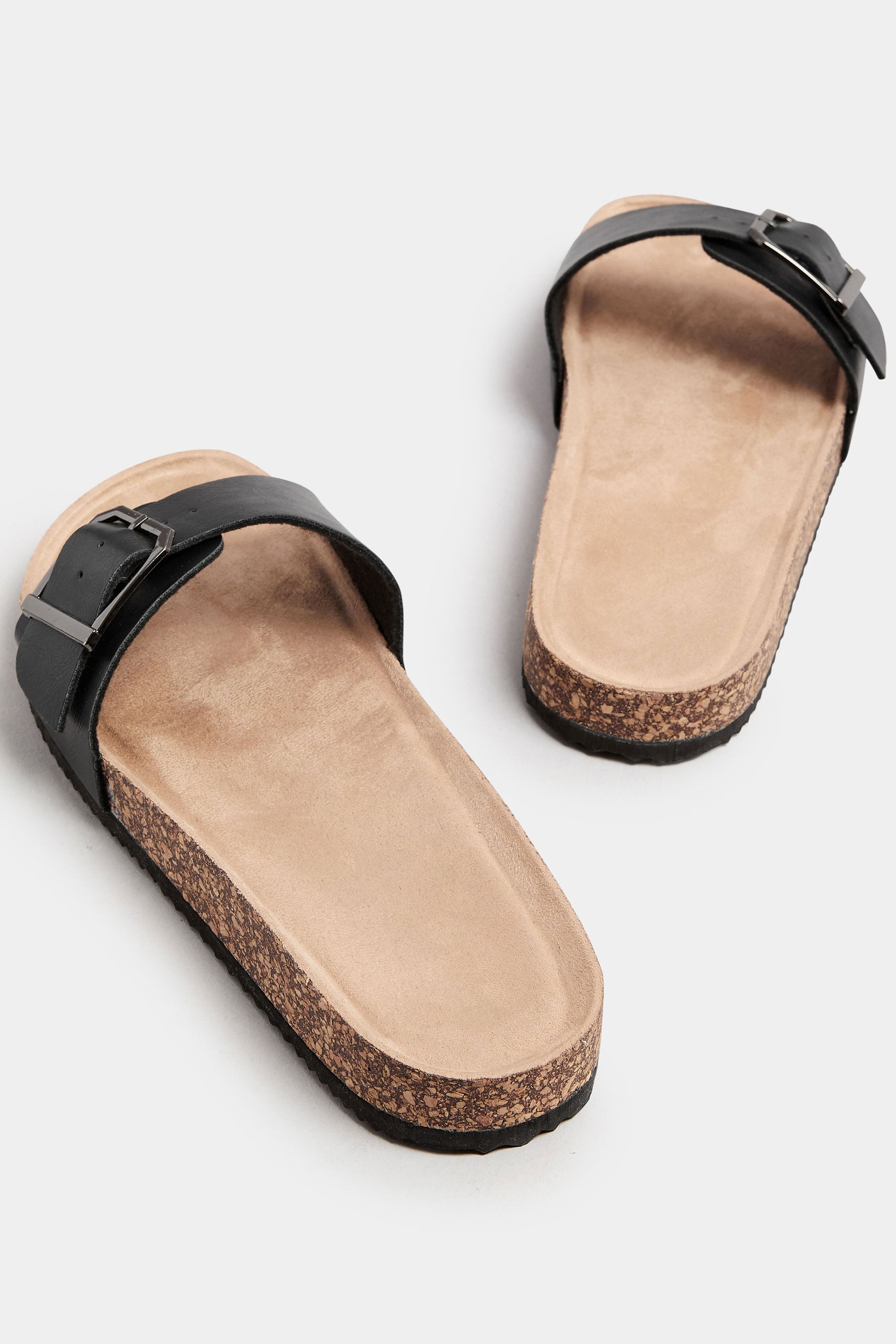  Sandales Noires à Boucles Pieds Extra Larges EEE