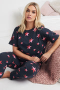 YOURS - Ensemble De Pyjama Bleu Marine Étoiles Roses