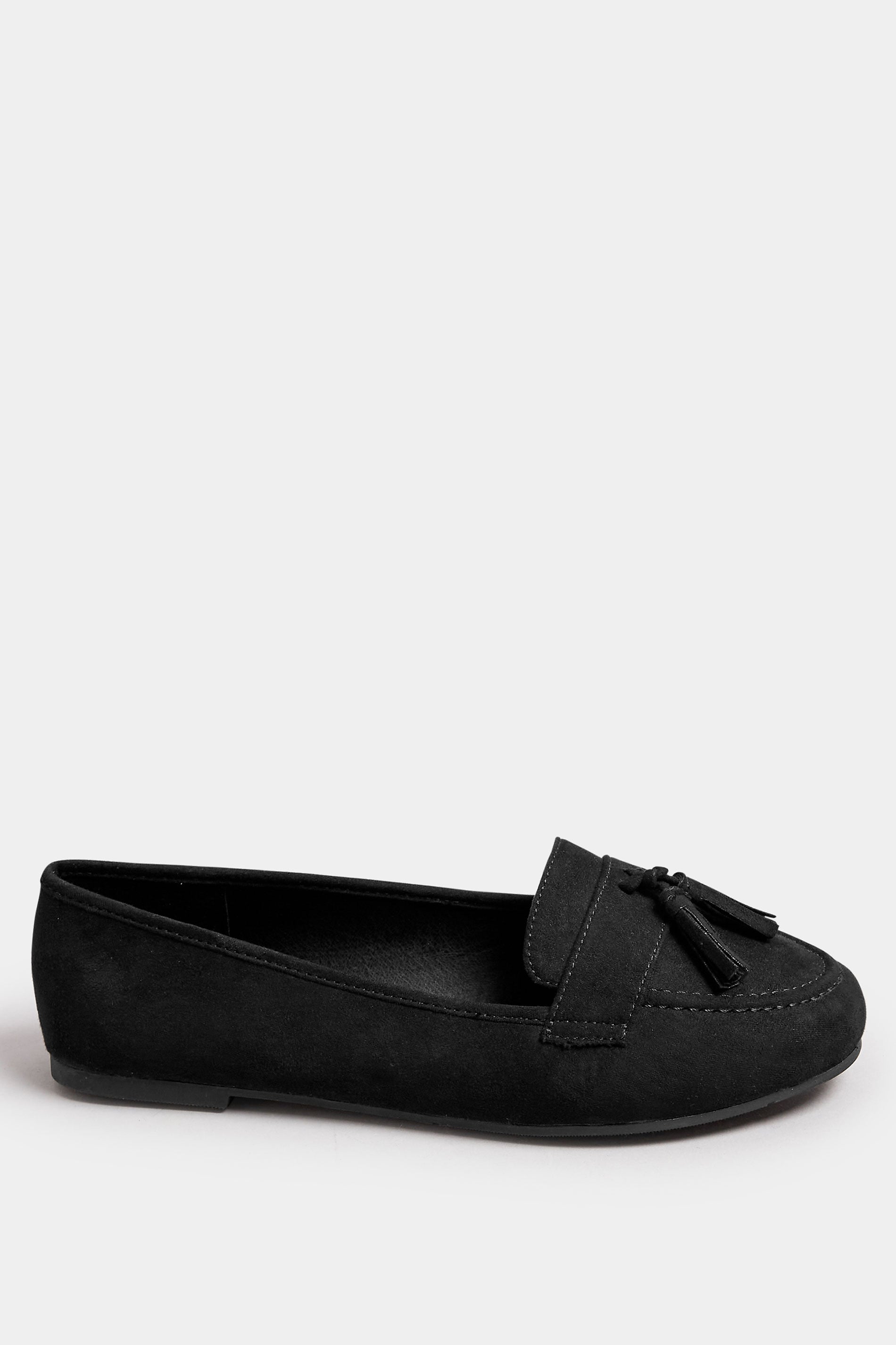  Mocassins Noirs Effet Daim Pieds Larges E & Extra Larges EEE