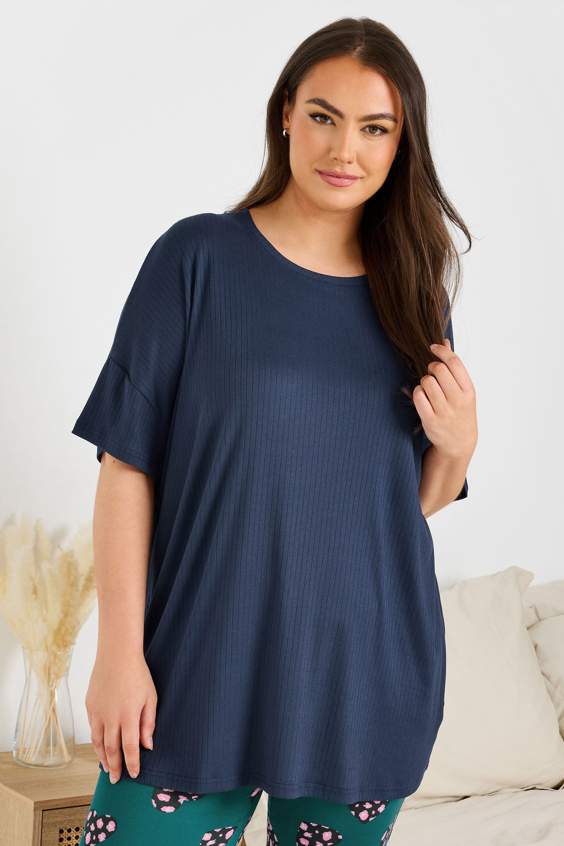  YOURS - Haut De Pyjama Bleu Marine Nervuré En Jersey
