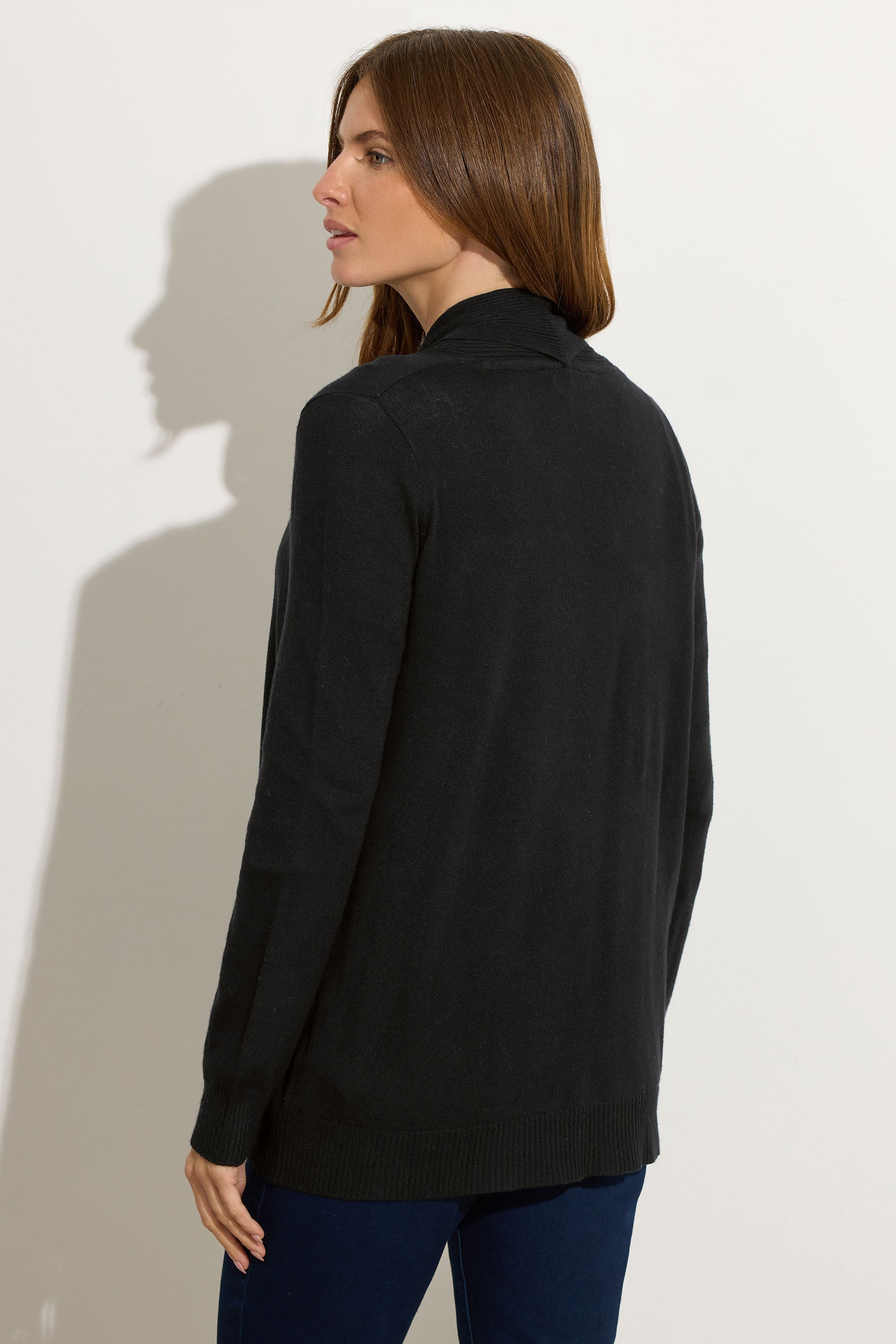  M&Co Black Shawl Collar Cardigan