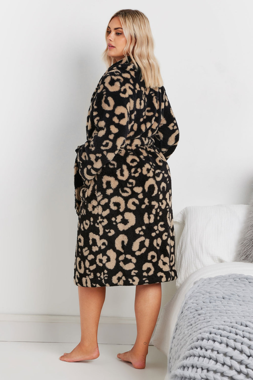  YOURS - Robe De Chambre Noire & Marron