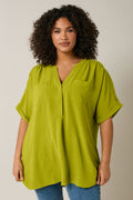 EVANS Curve Chartreuse Green Overhead Utility Shirt