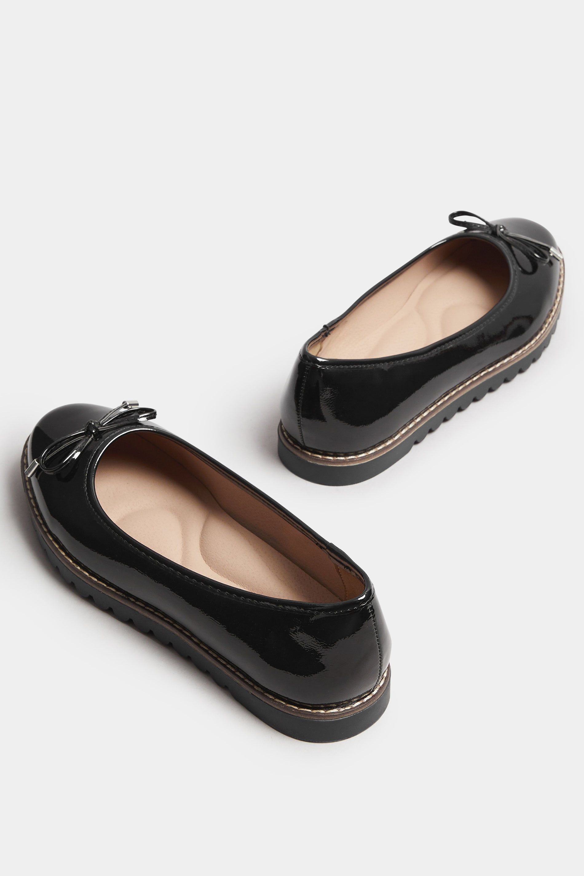  Ballerines Noires Vernies En Coupe E Large Et Coupe EEE Extra Large