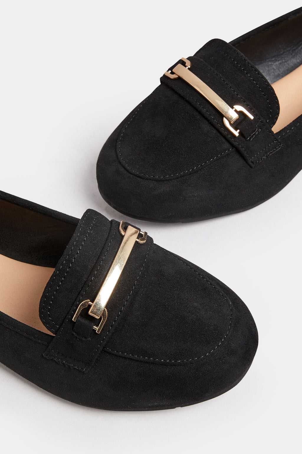  Mocassins Noirs Effet Cuir à Boucle Pieds Extra Larges EEE