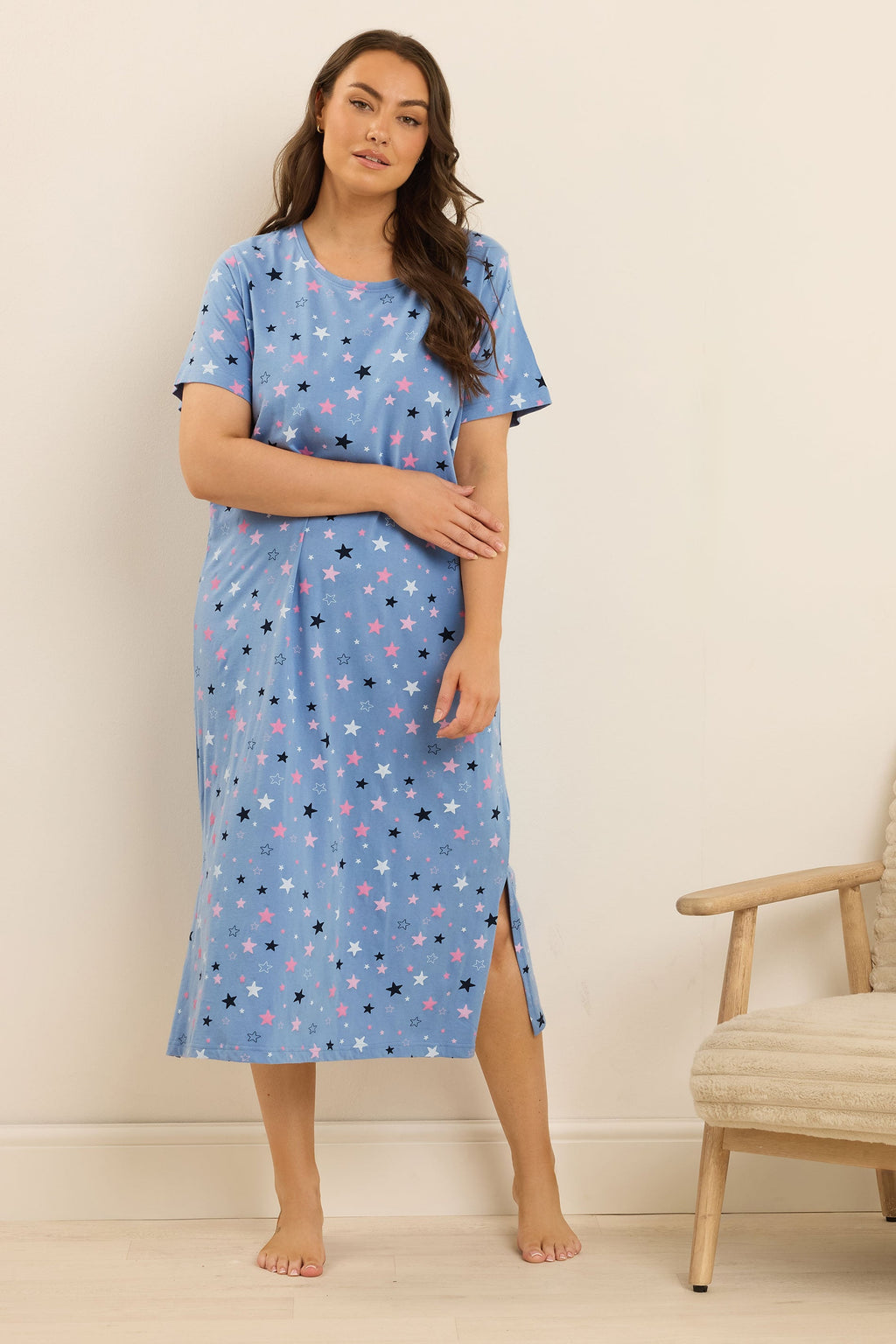  YOURS Curve Lot De 2 Chemises De Nuit Midaxi Bleu Marine « Koalaty Time »