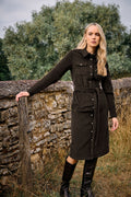  LTS Tall Chocolate Brown Cord Shirt Dress