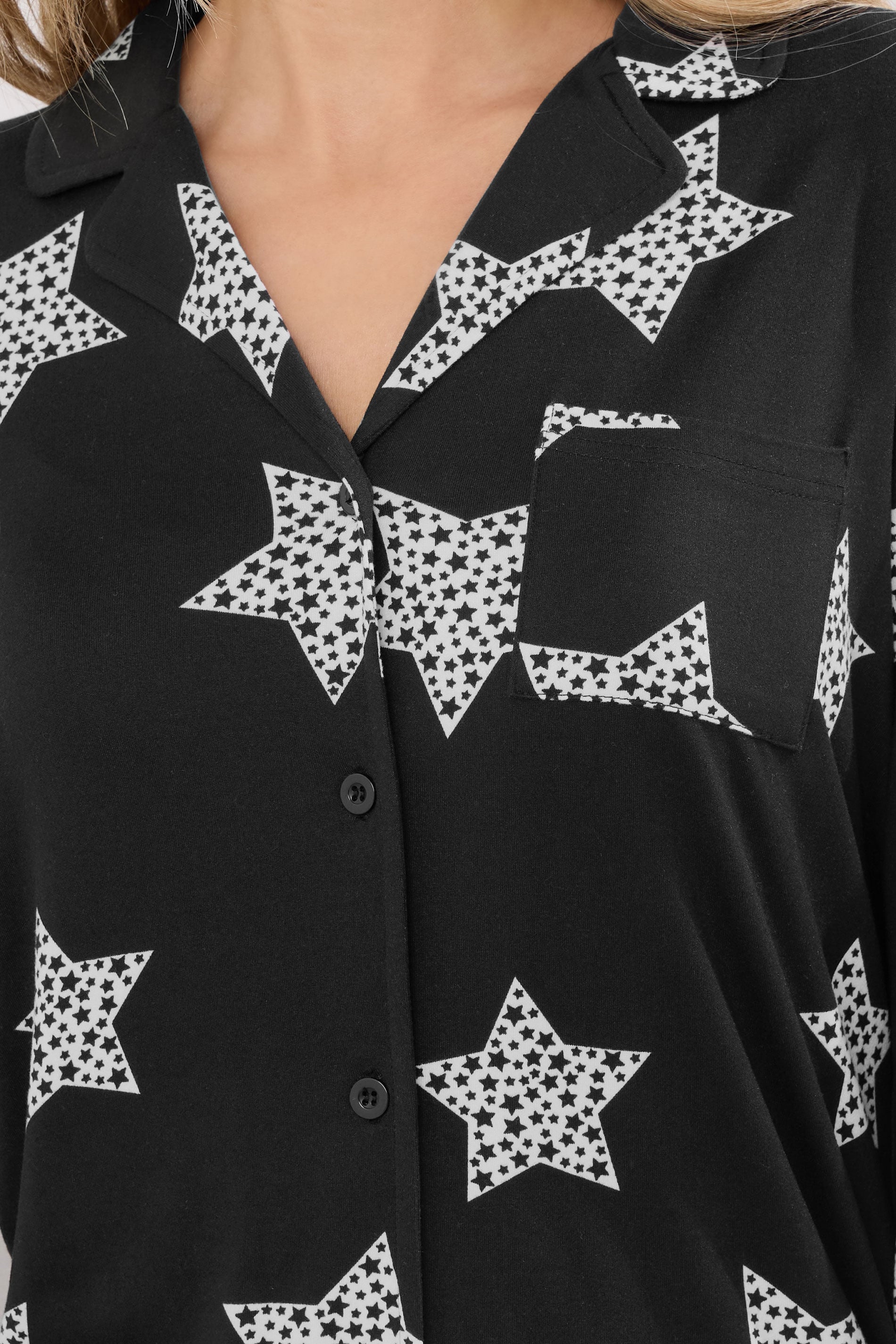  LTS Tall Black Soft Touch Star Pyjama Set