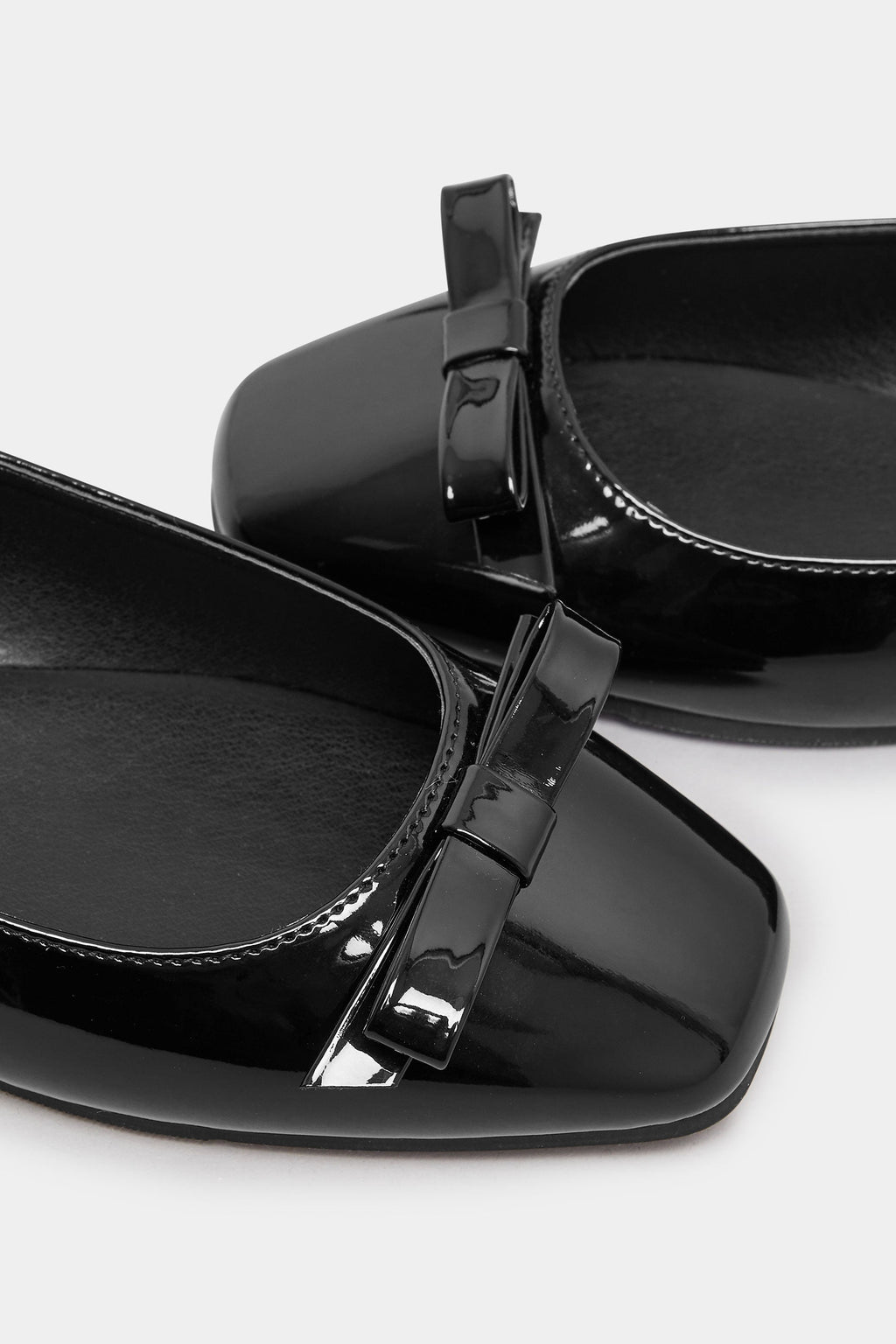  LTS Black Patent Ballet Pumps In Standard Fit