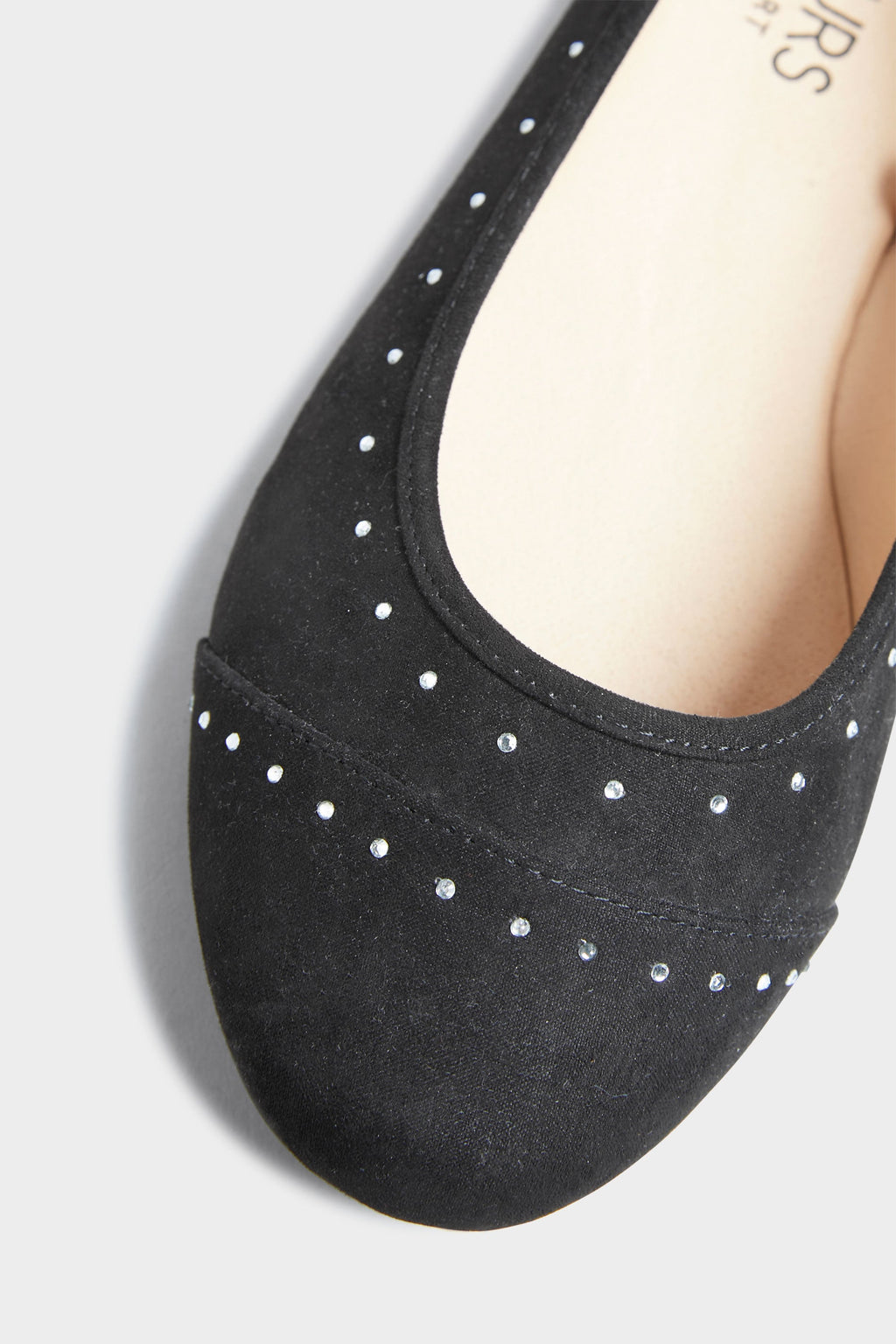  Ballerines Noires Strass Pieds Extra Larges EEE