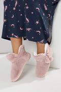  Chaussons Bottes En Fausse Fourrure à Pompons Roses