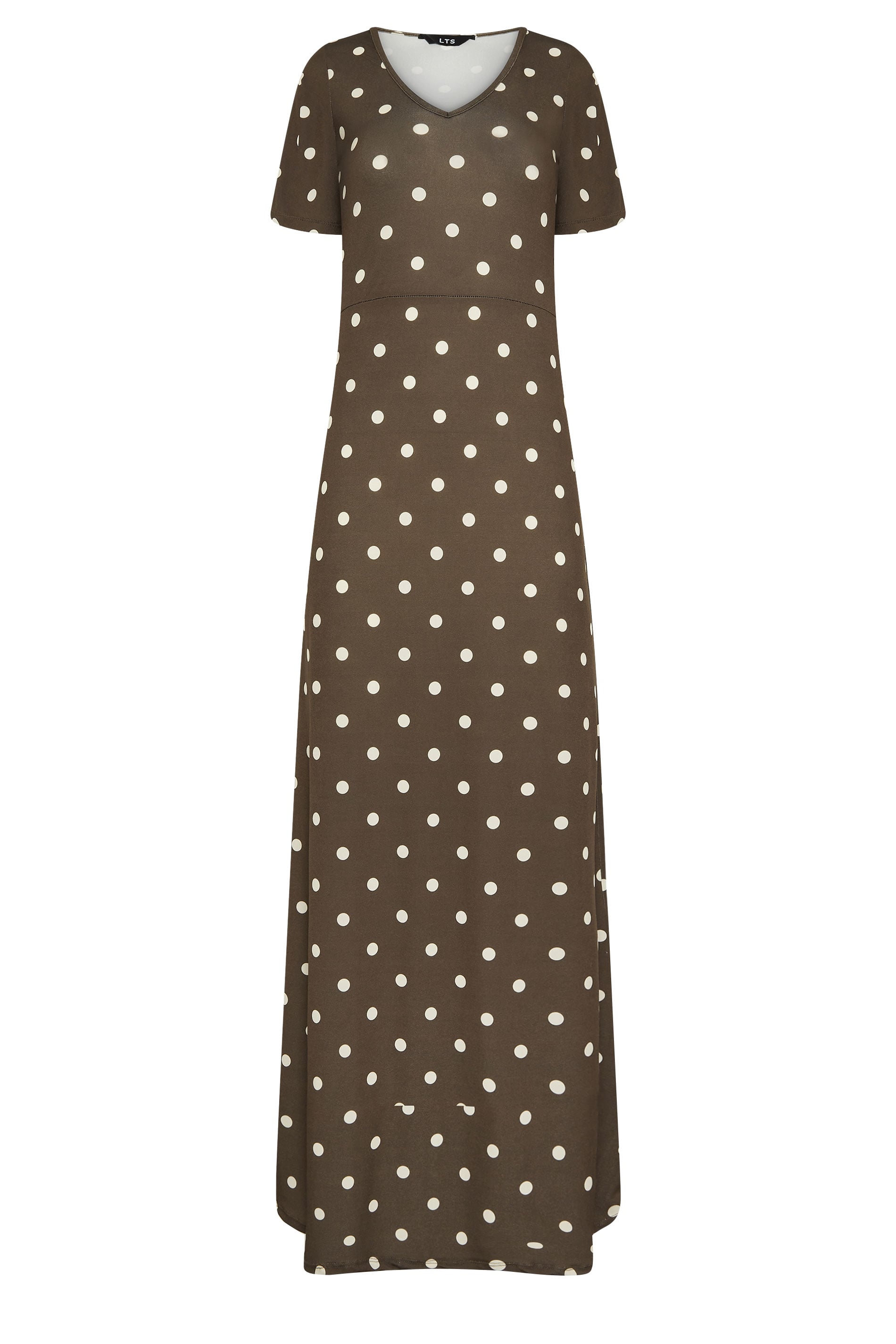  LTS Tall Brown Spot Angel Sleeve Maxi Dress