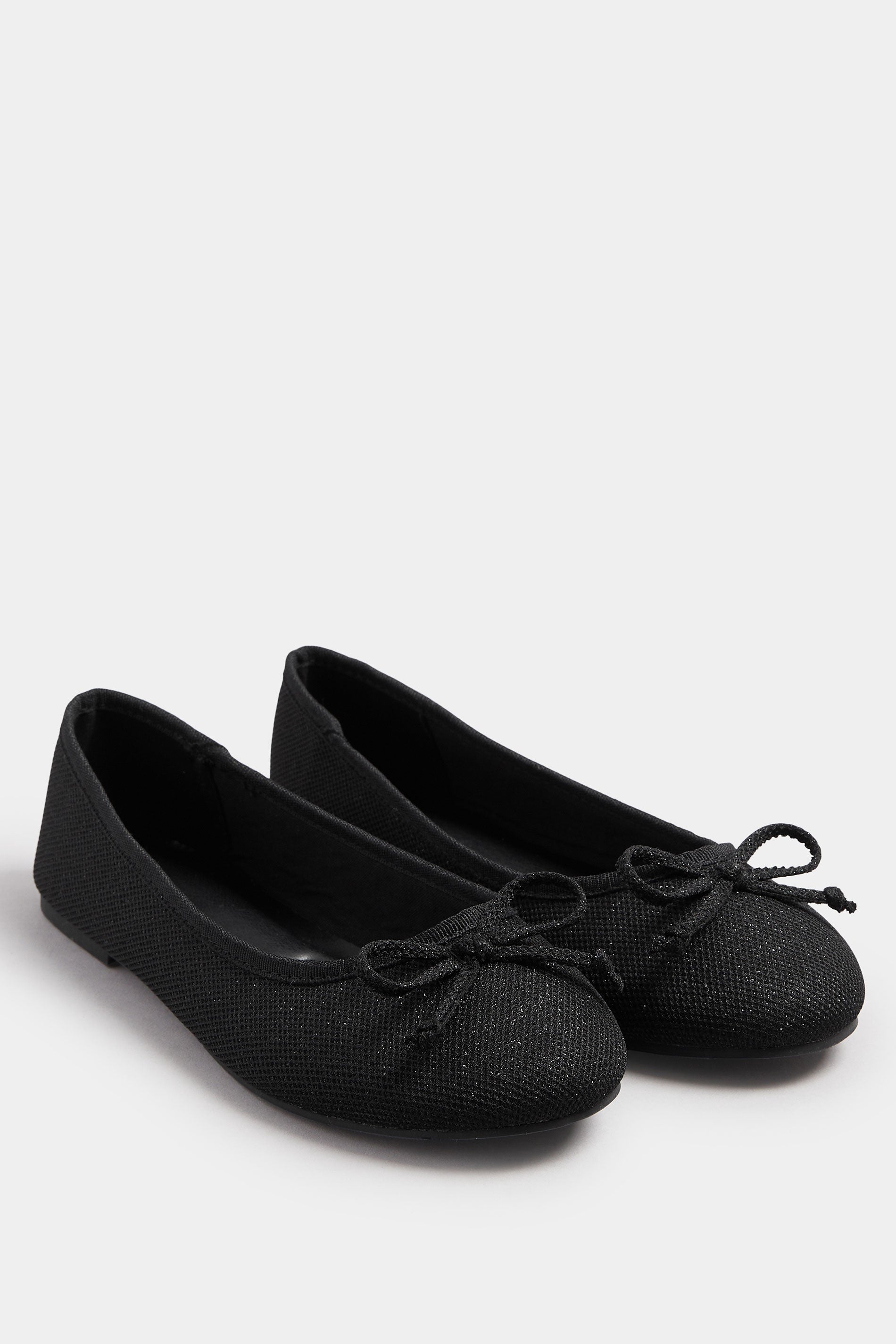  Ballerines Noires Pailletées Extra Larges EEE Fit