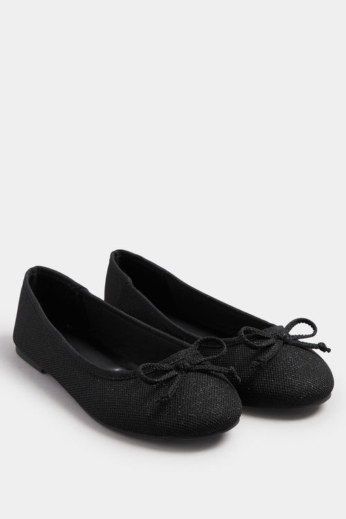  Ballerines Noires Pailletées Extra Larges EEE Fit