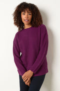  M&Co Berry Purple Funnel Neck Knitted Jumper