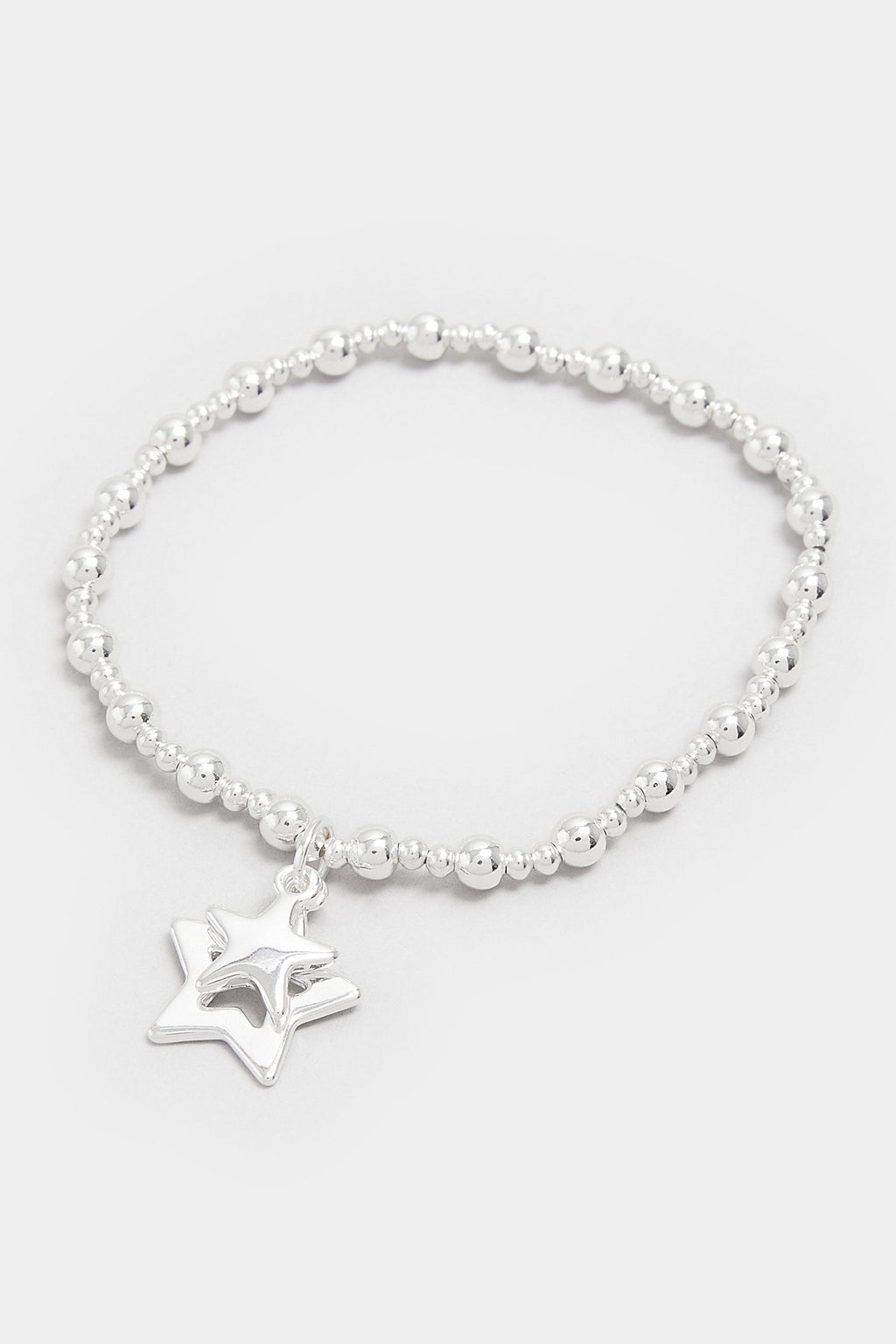  Silver Tone Star Stretch Bracelet