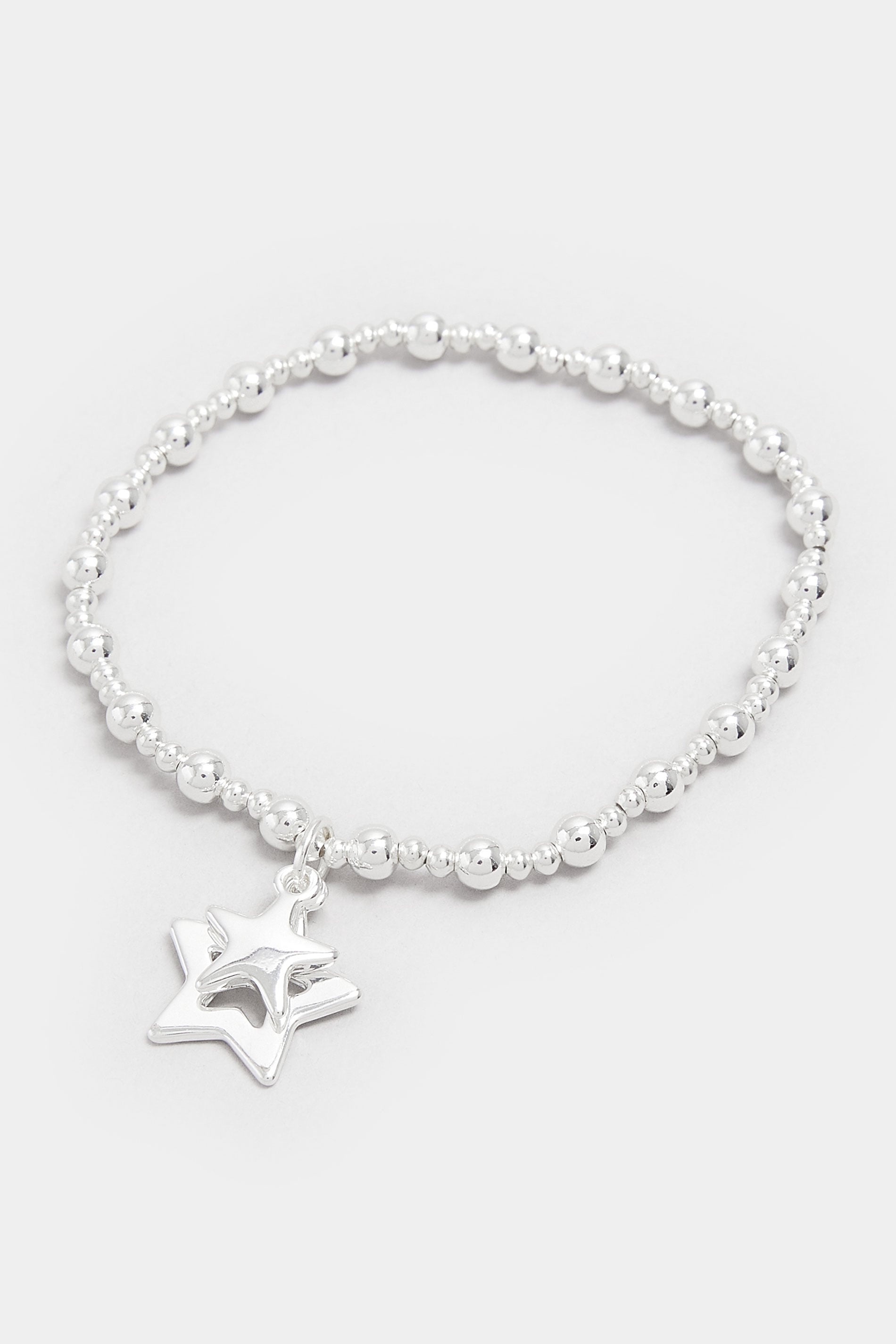  Silver Tone Star Stretch Bracelet