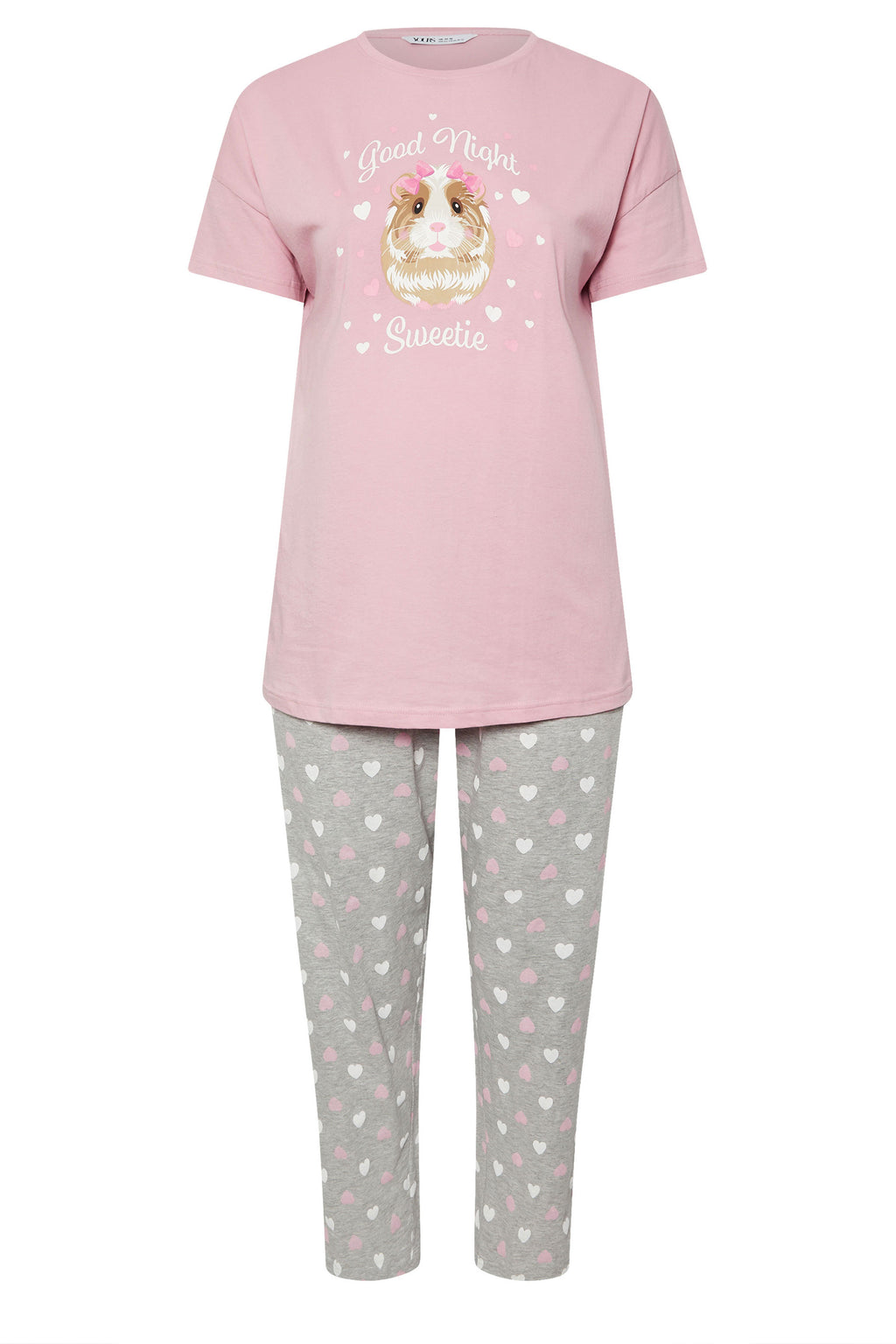  YOURS - Ensemble De Pyjama Rose & Gris 'Good Night Sweetie'