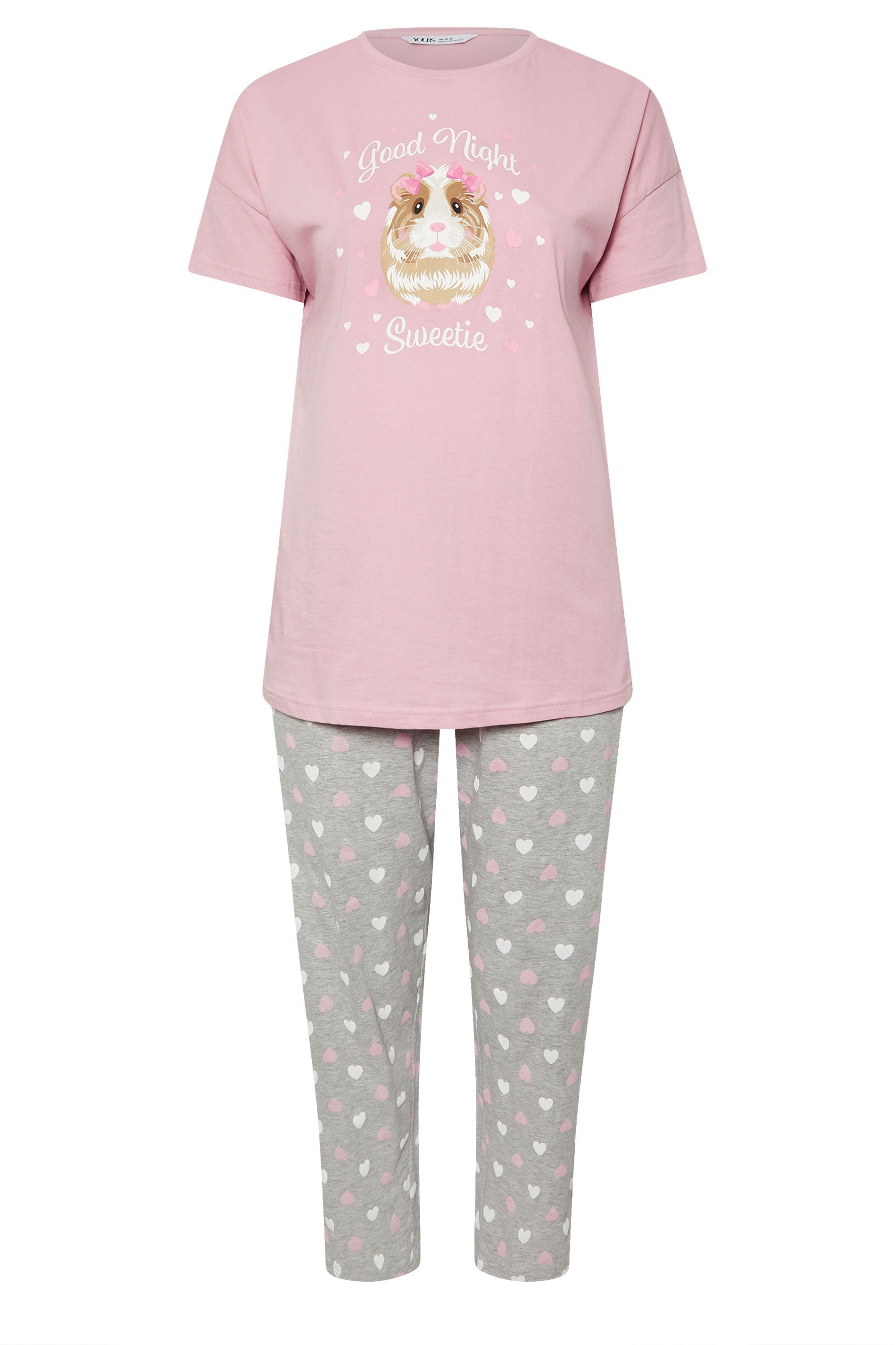  YOURS - Ensemble De Pyjama Rose & Gris 'Good Night Sweetie'