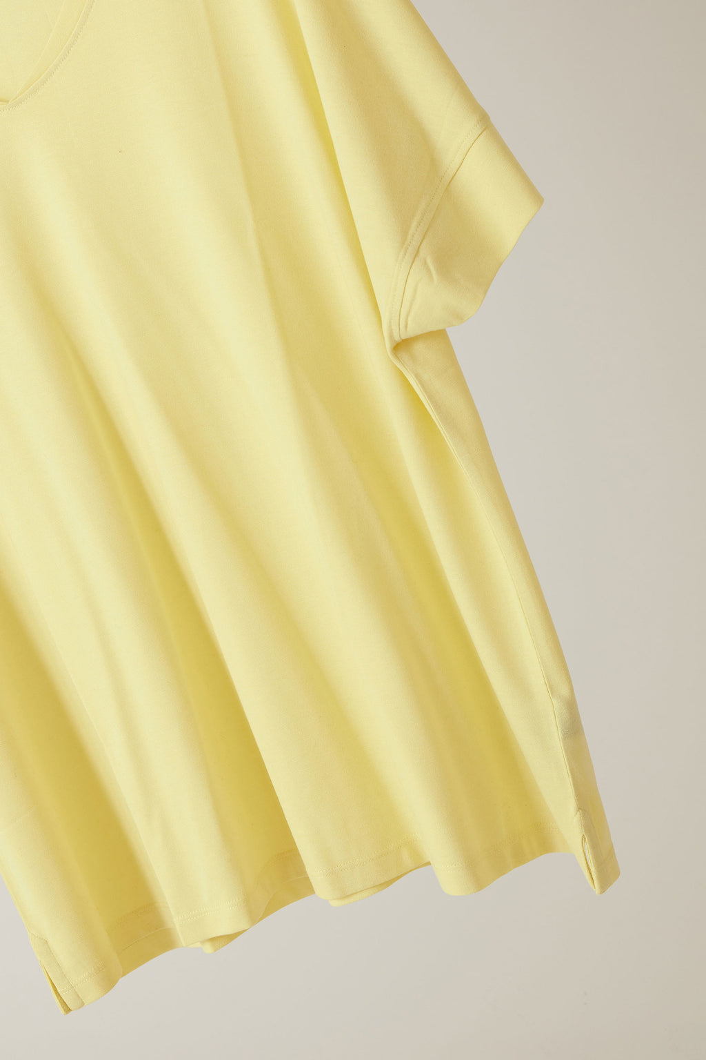  EVANS - T-Shirt Jaune Volanté Encolure En V Manches Courtes