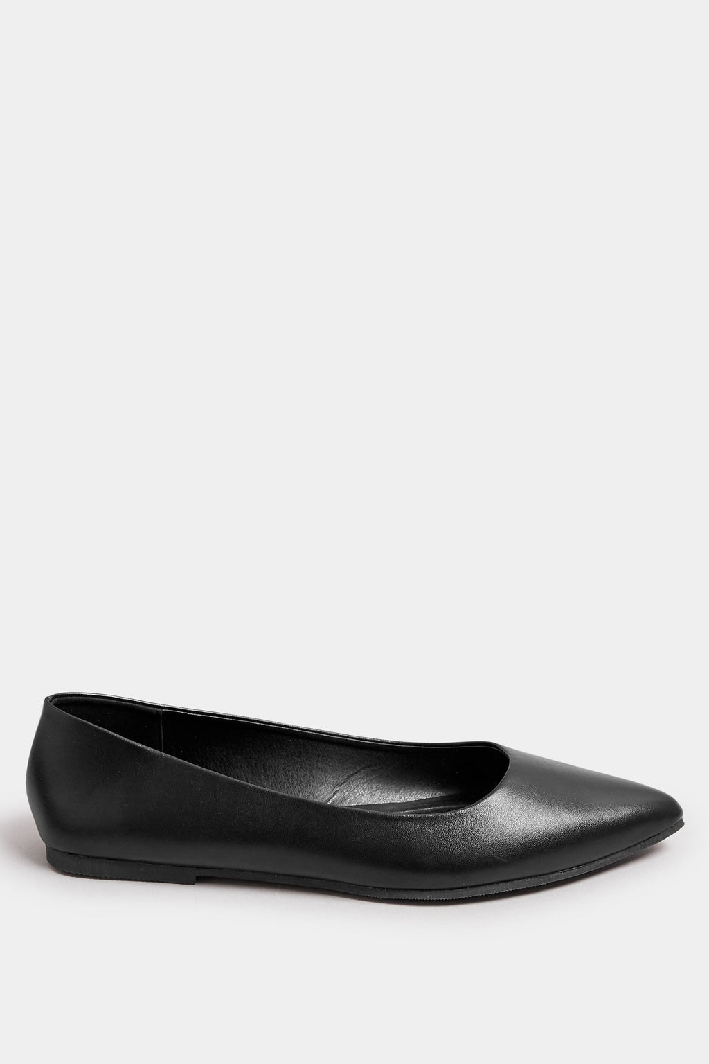  Ballerines Noires Effet Cuir Pieds Larges E & Extra Larges EEE