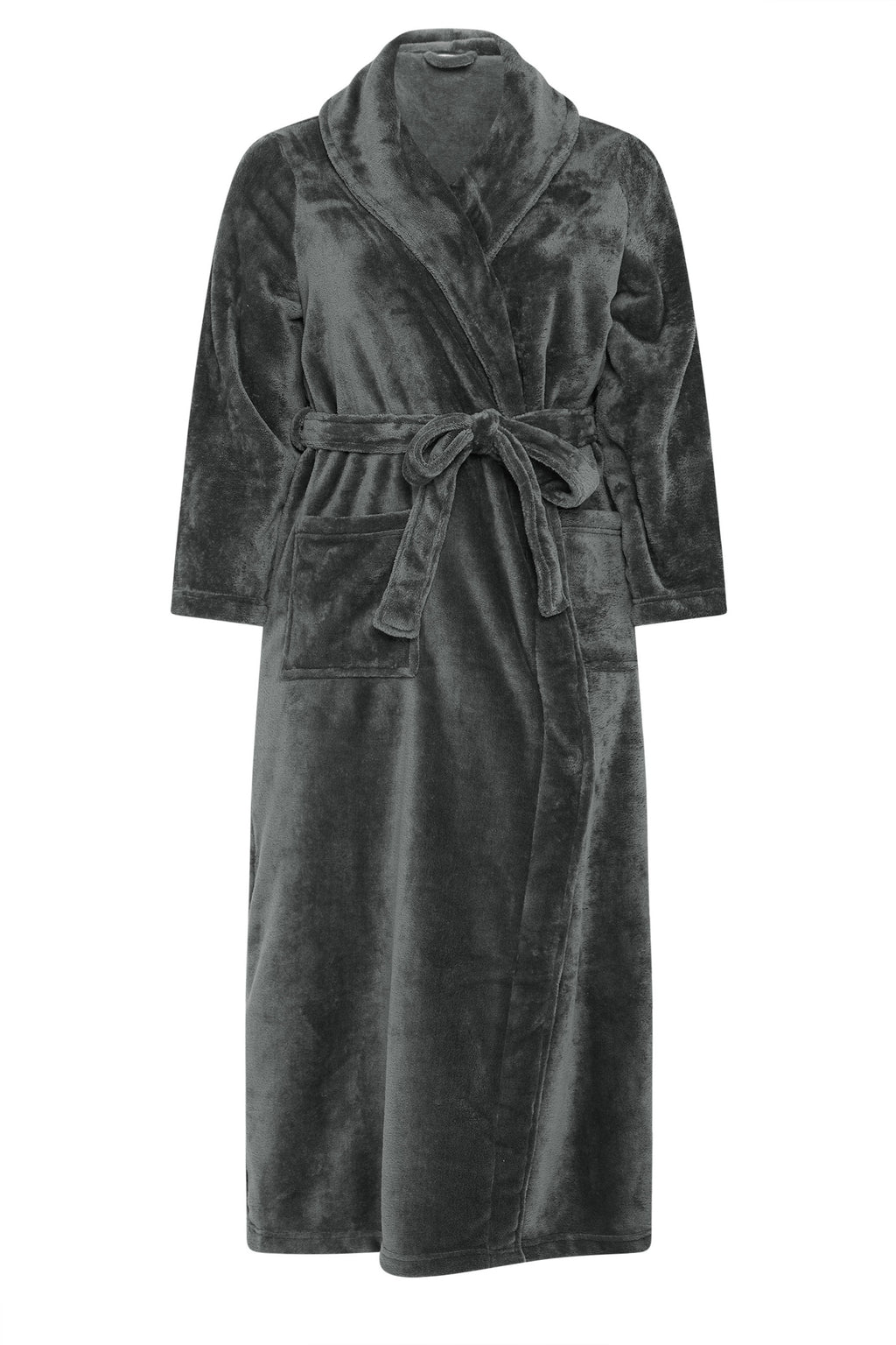  YOURS Curve Robe De Chambre Longue Super Luxueuse Grise