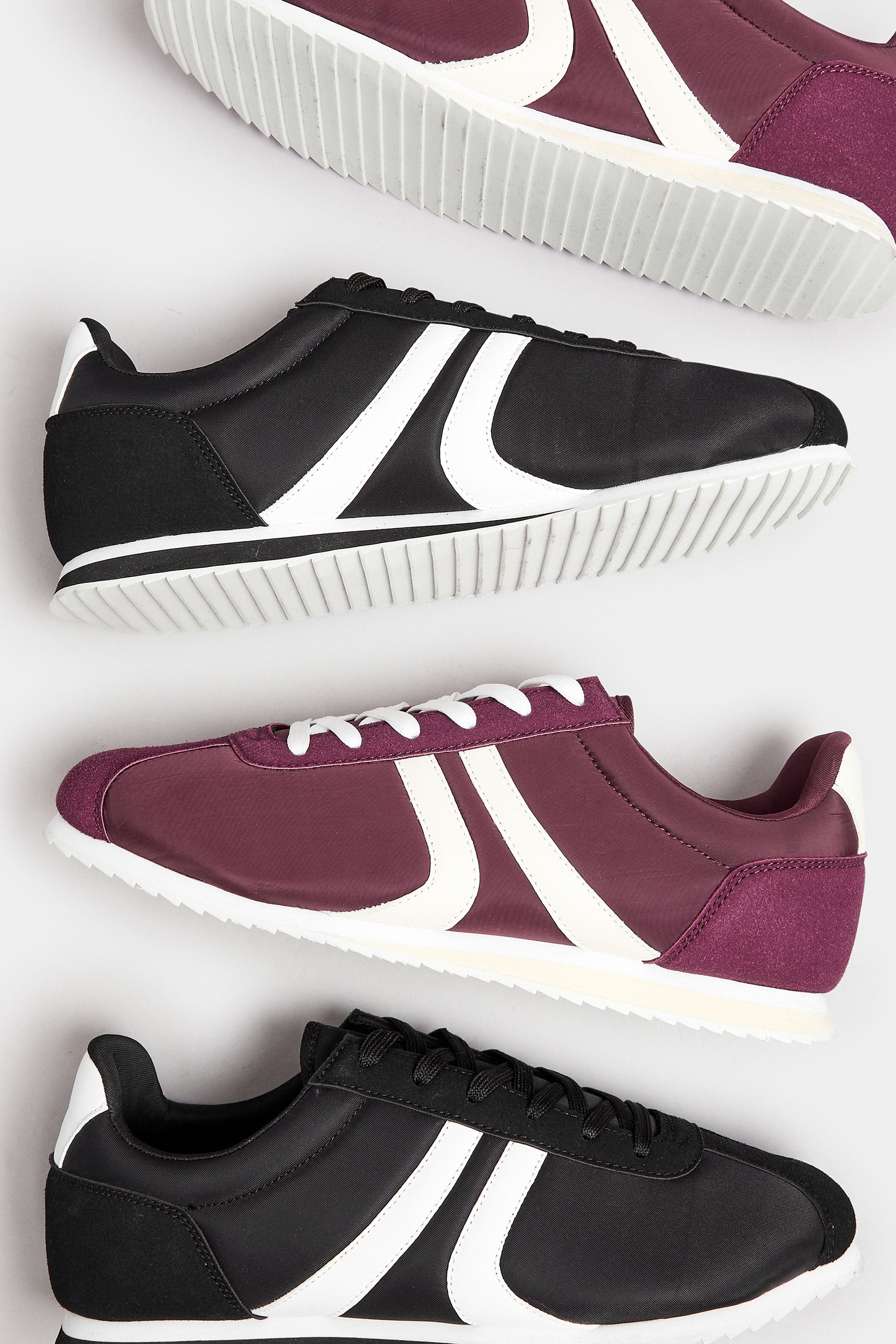  Tennis Noires Bandes Blanches Pieds Extra Largs EEE