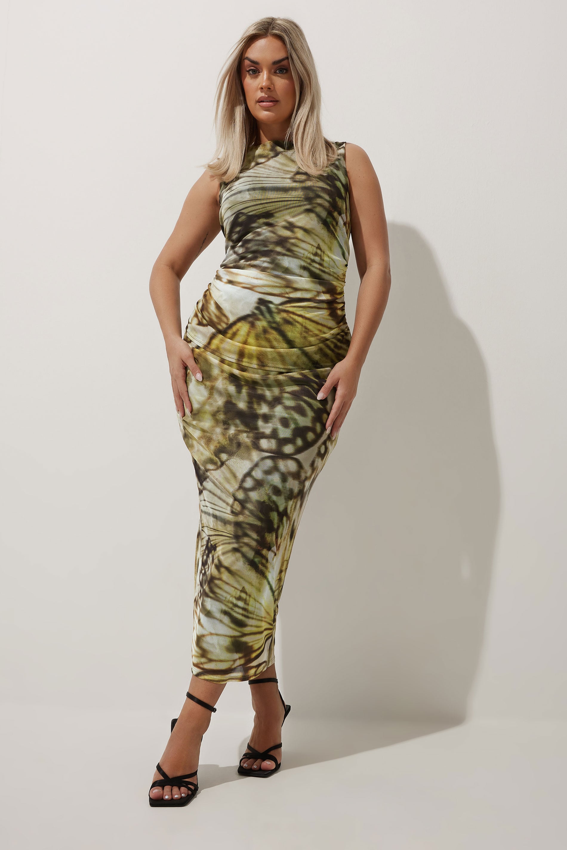  LIMITED COLLECTION - Jupe Midaxi Verte Papillon En Filet