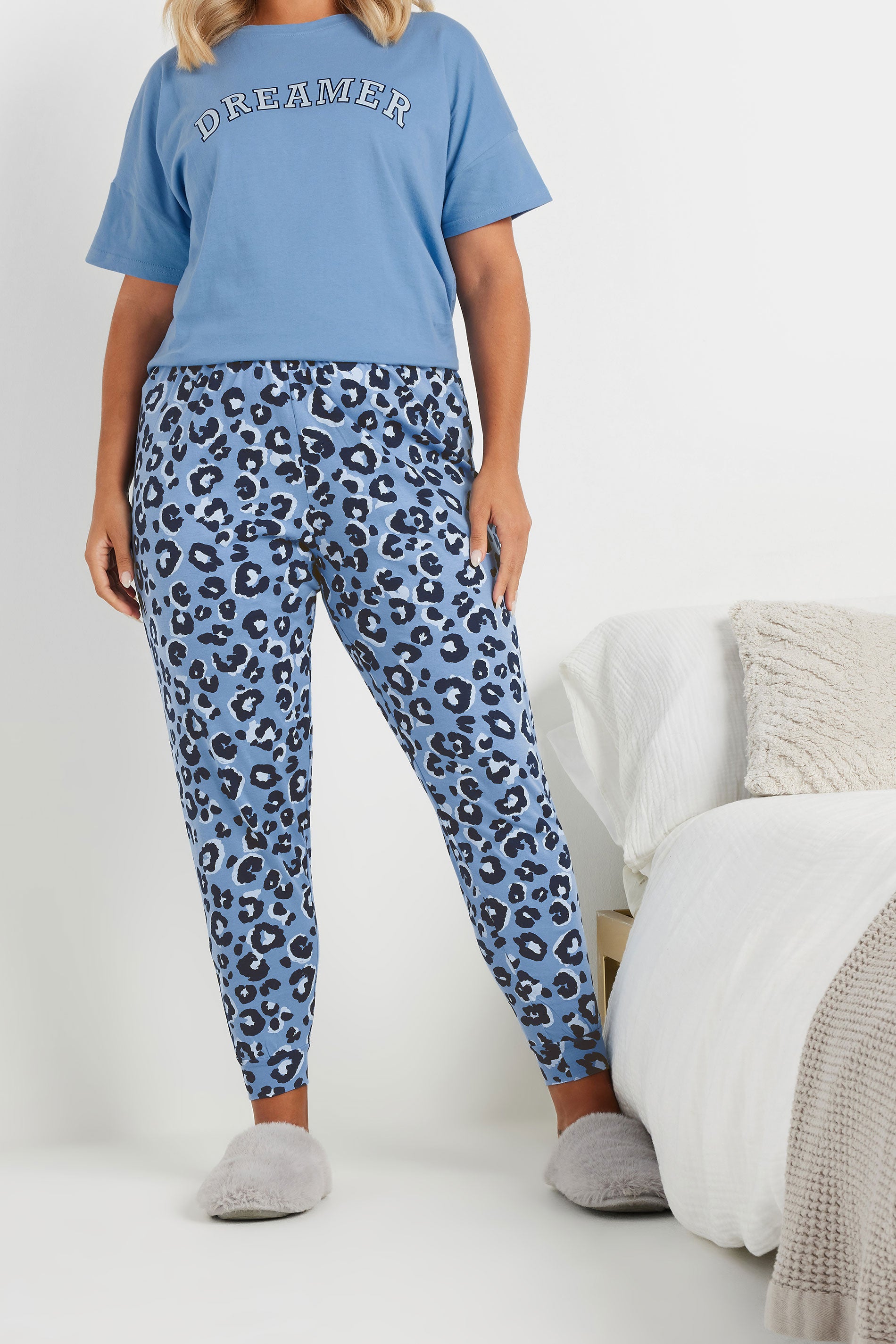  YOURS - Bas De Pyjama Bleu Design Léopard
