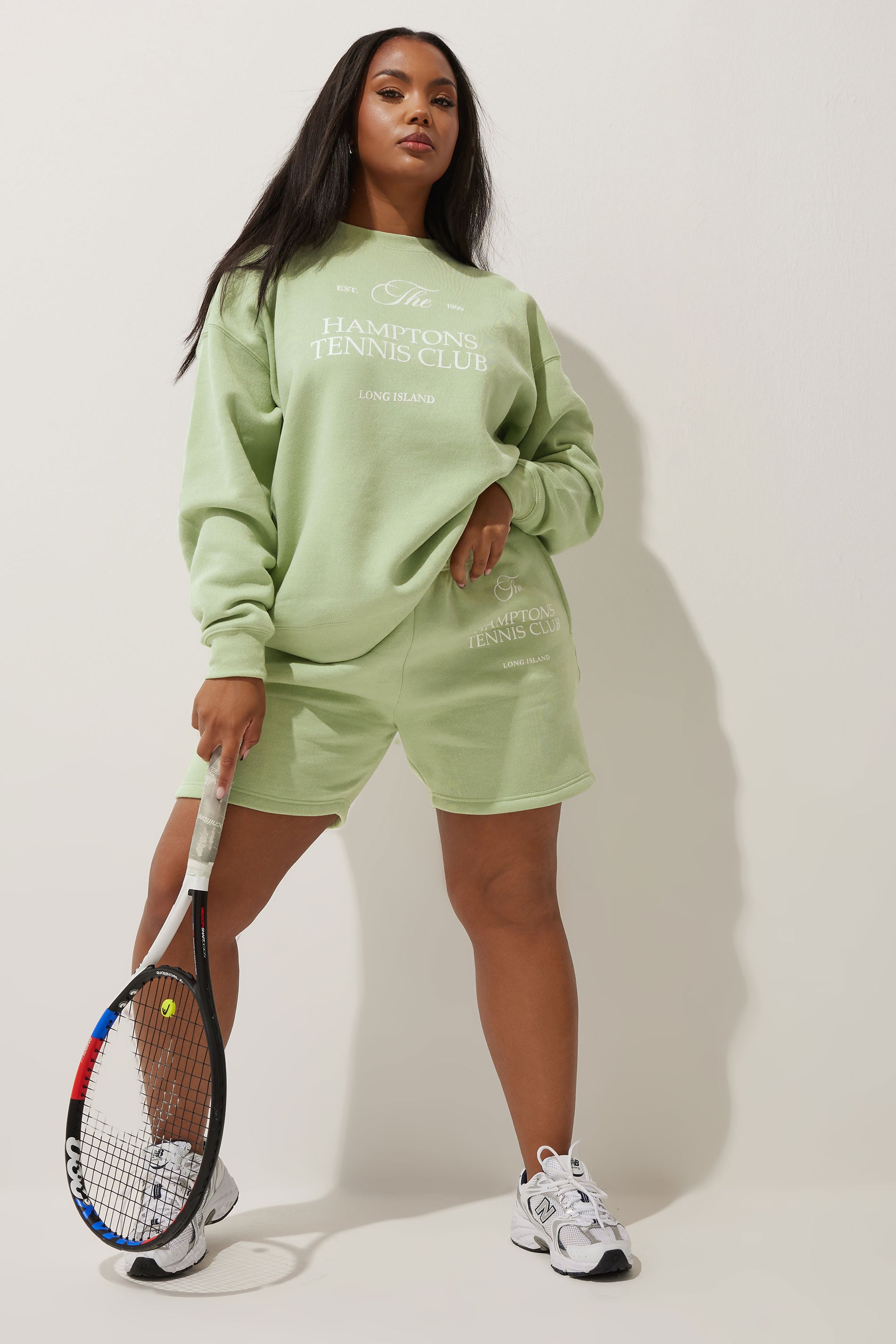  LIMITED COLLECTION - Short En Jersey Vert Pastel 'Tennis Club'