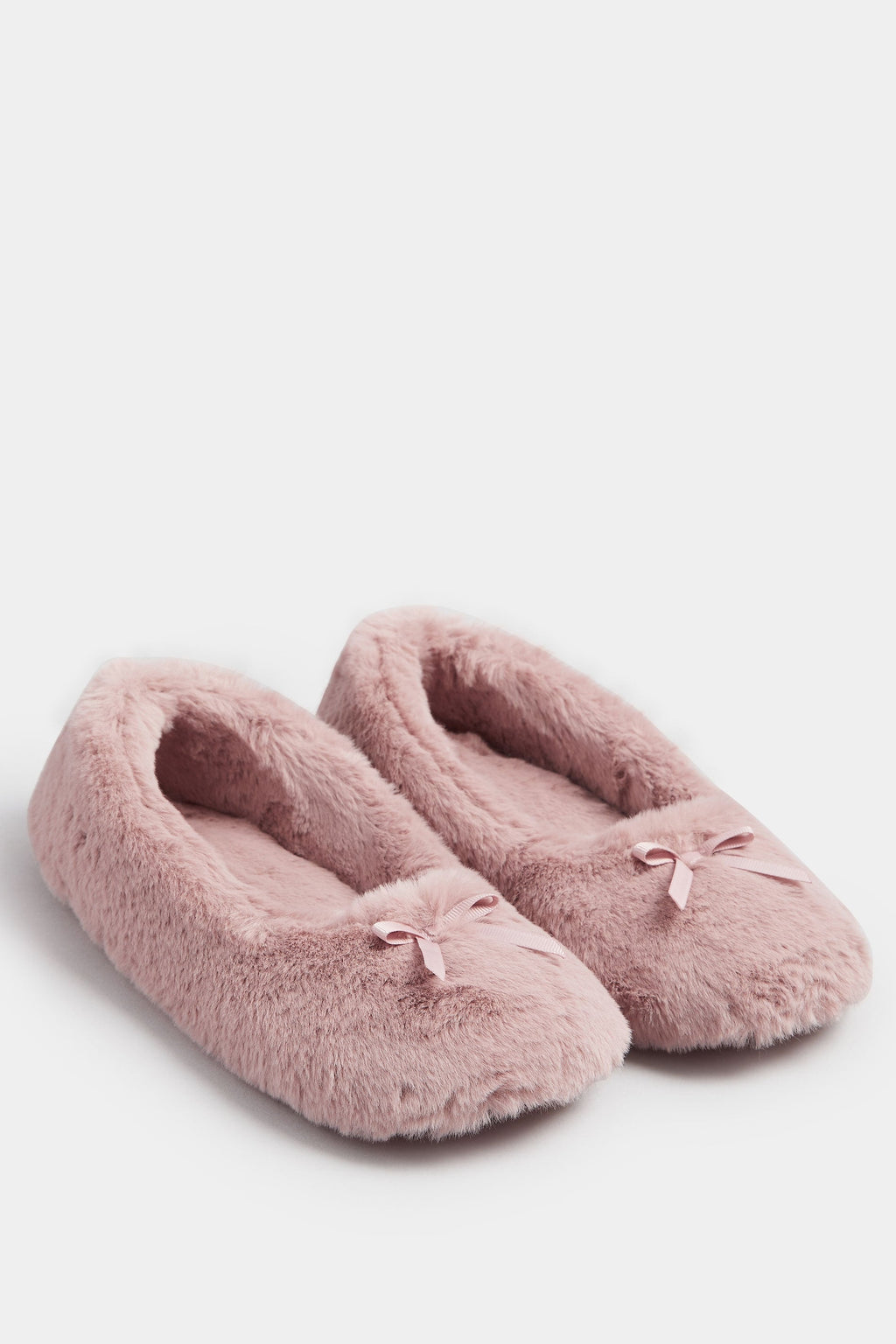  Chaussons De Ballet Roses En Peluche Avec Nœud Sur Le Devant