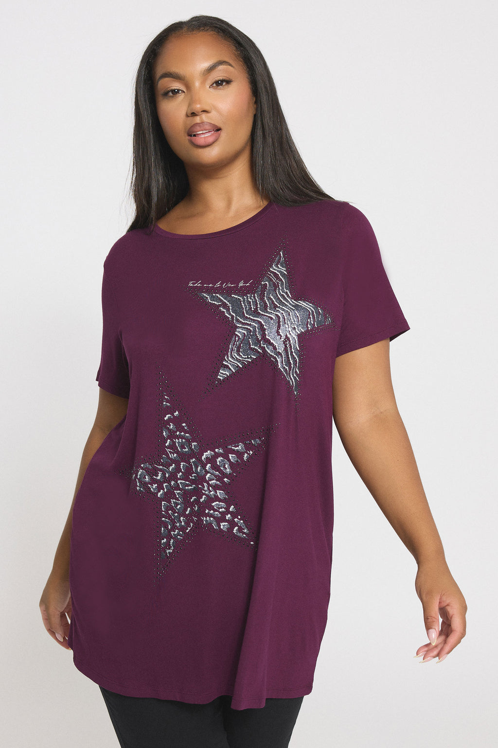  YOURS - T-shirt Imprimé étoile Violet