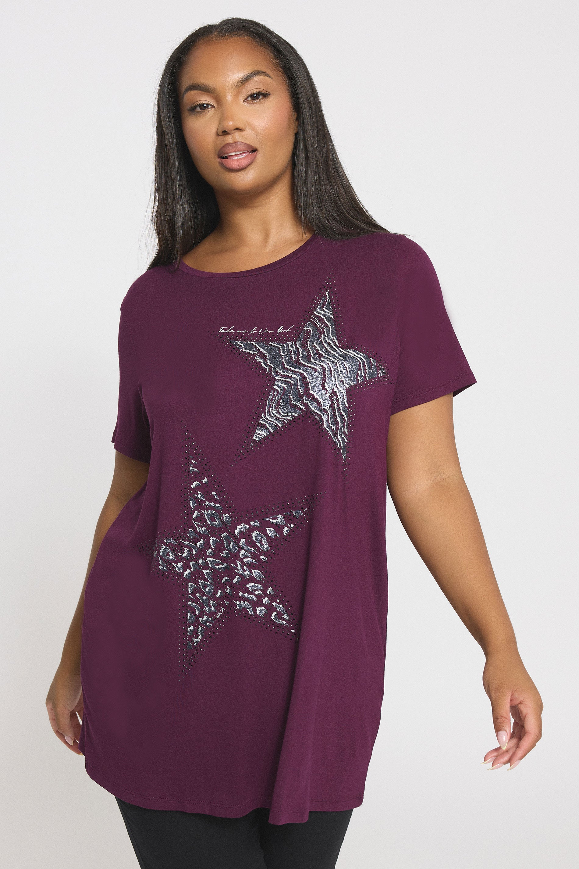  YOURS - T-shirt Imprimé étoile Violet