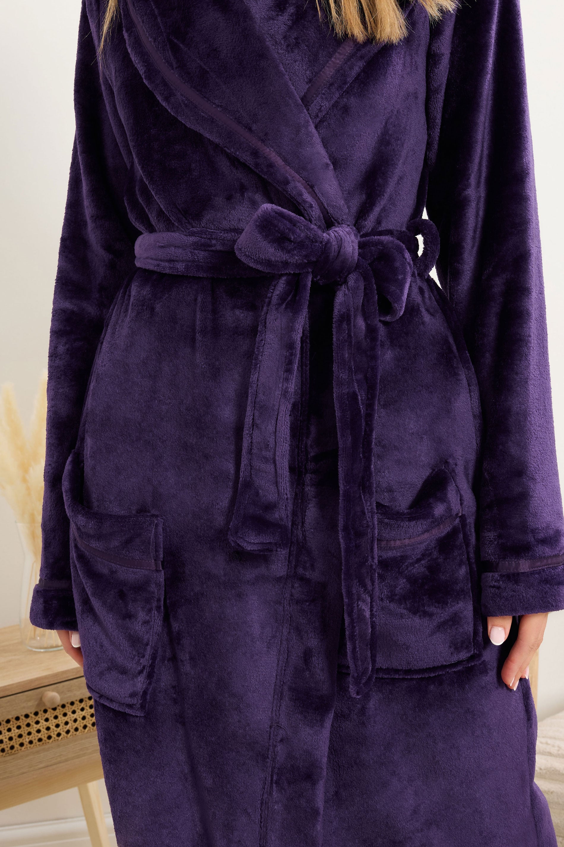  LTS Tall Purple Shawl Collar Maxi Dressing Gown